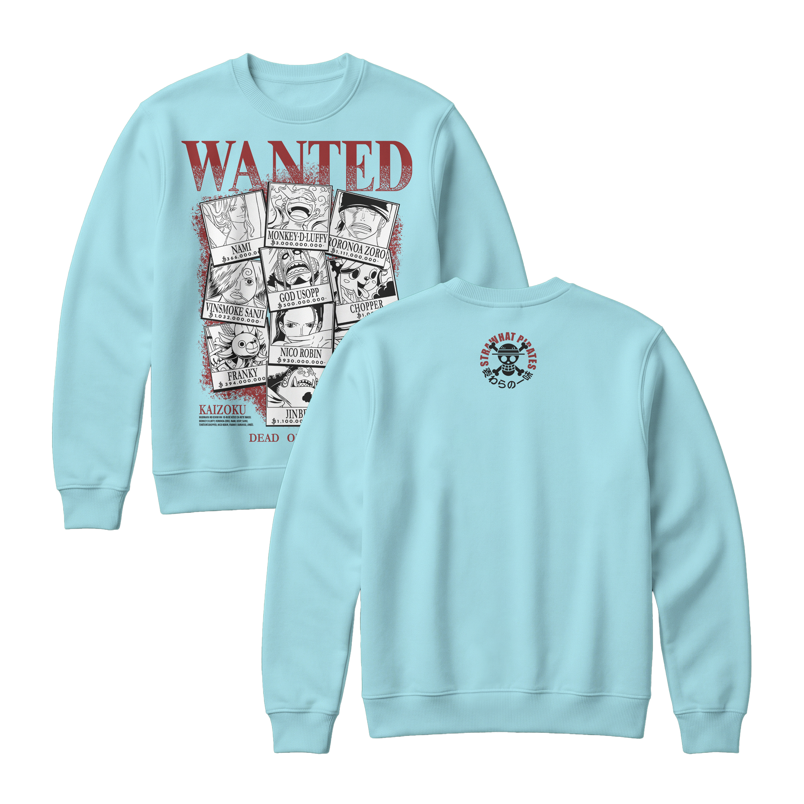 Anime One Piece Wanted Mugiwara Crew Sweatshirt - RZM008