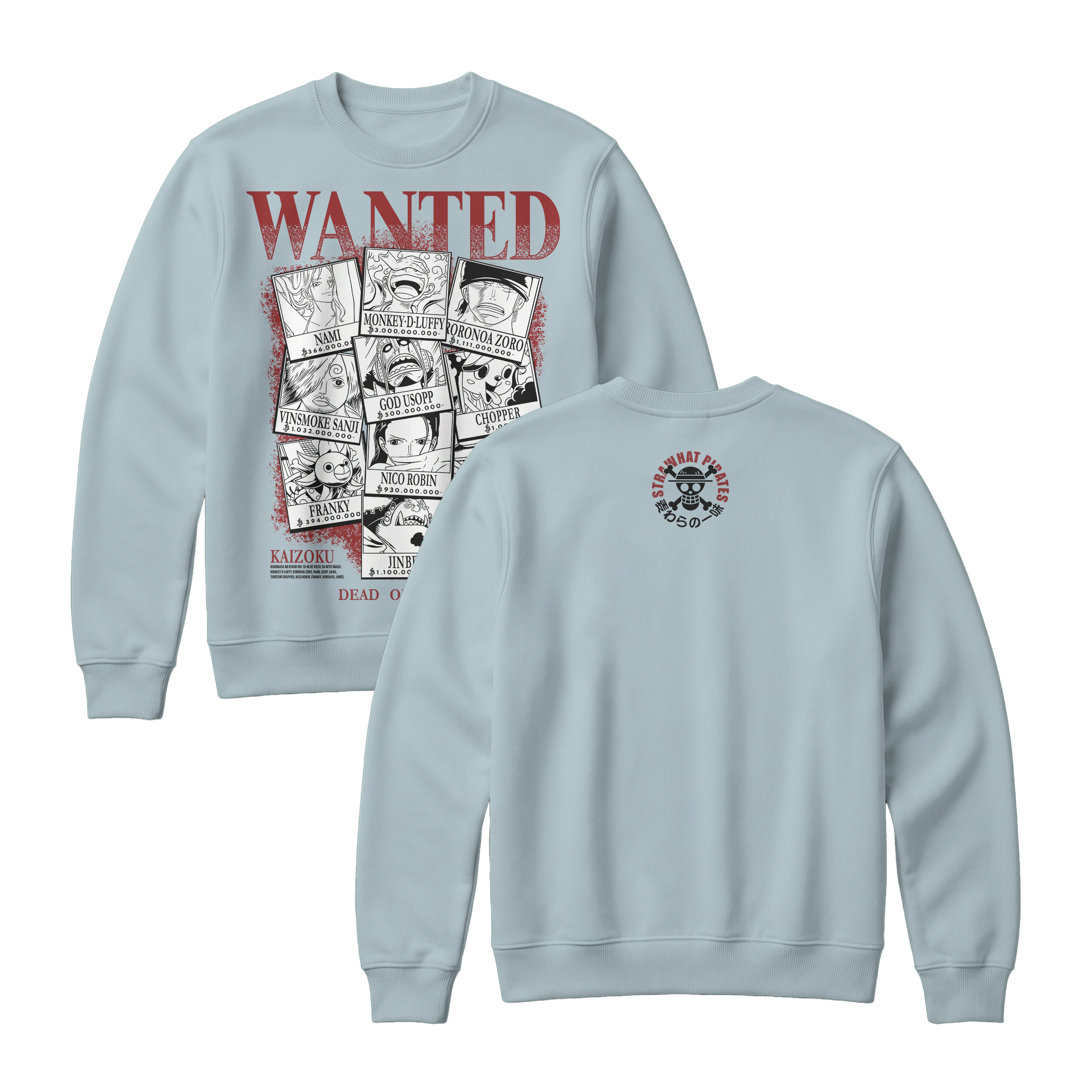 Anime One Piece Wanted Mugiwara Crew Sweatshirt - RZM008