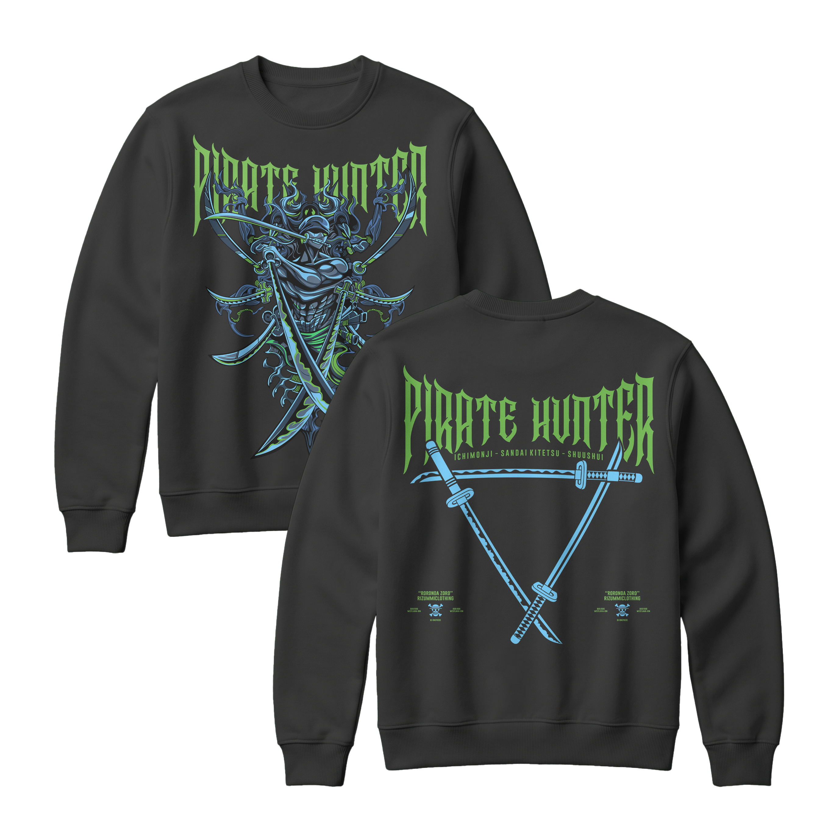 Anime One Piece Roronoa Zoro Pirates Hunter Sweatshirt - RZM010