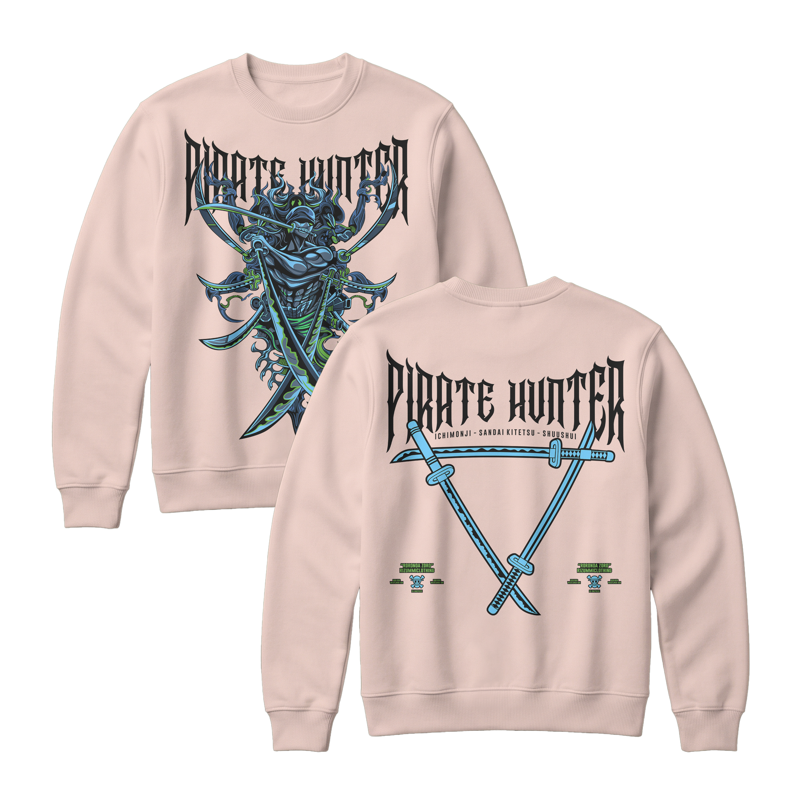 Anime One Piece Roronoa Zoro Pirates Hunter Sweatshirt - RZM010