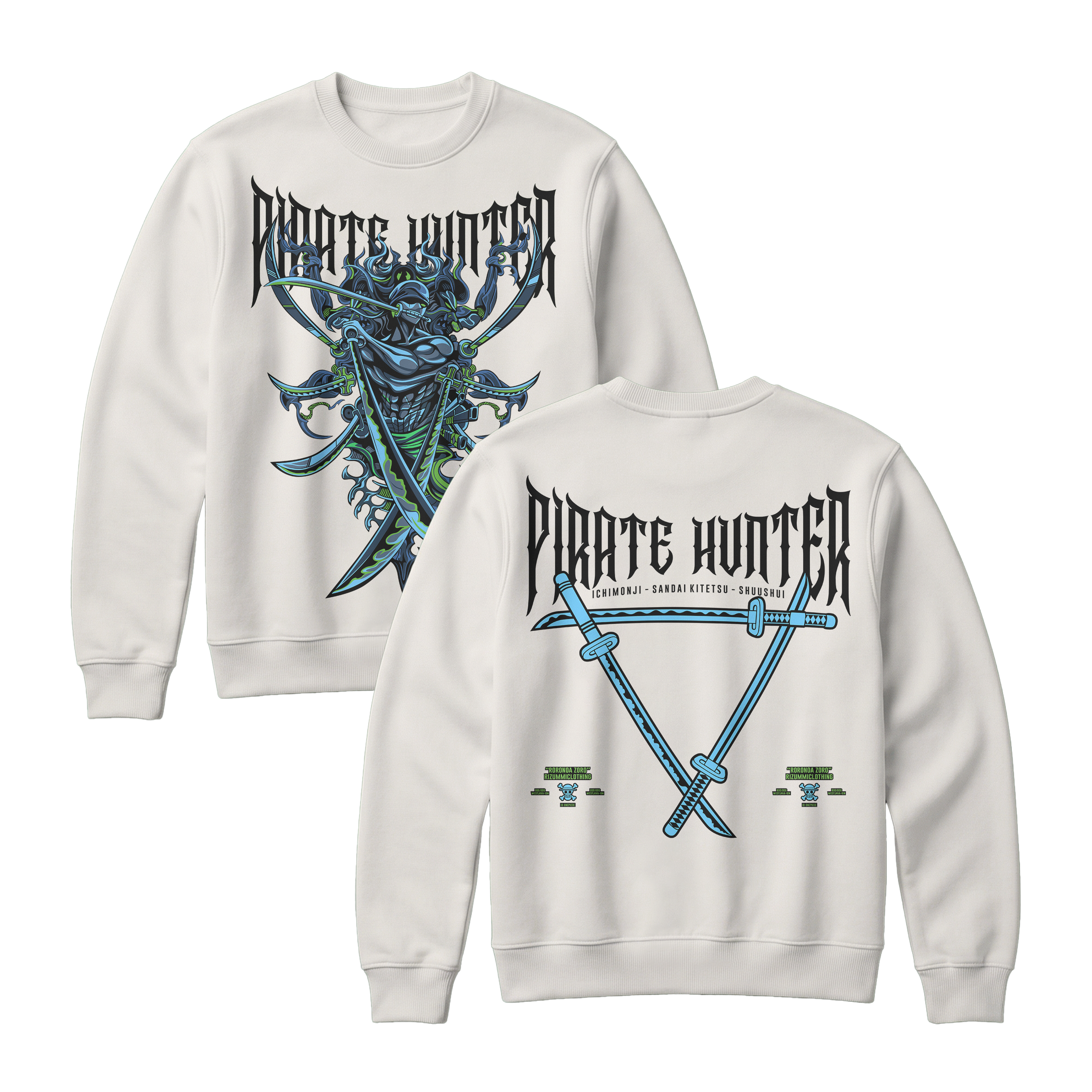 Anime One Piece Roronoa Zoro Pirates Hunter Sweatshirt - RZM010