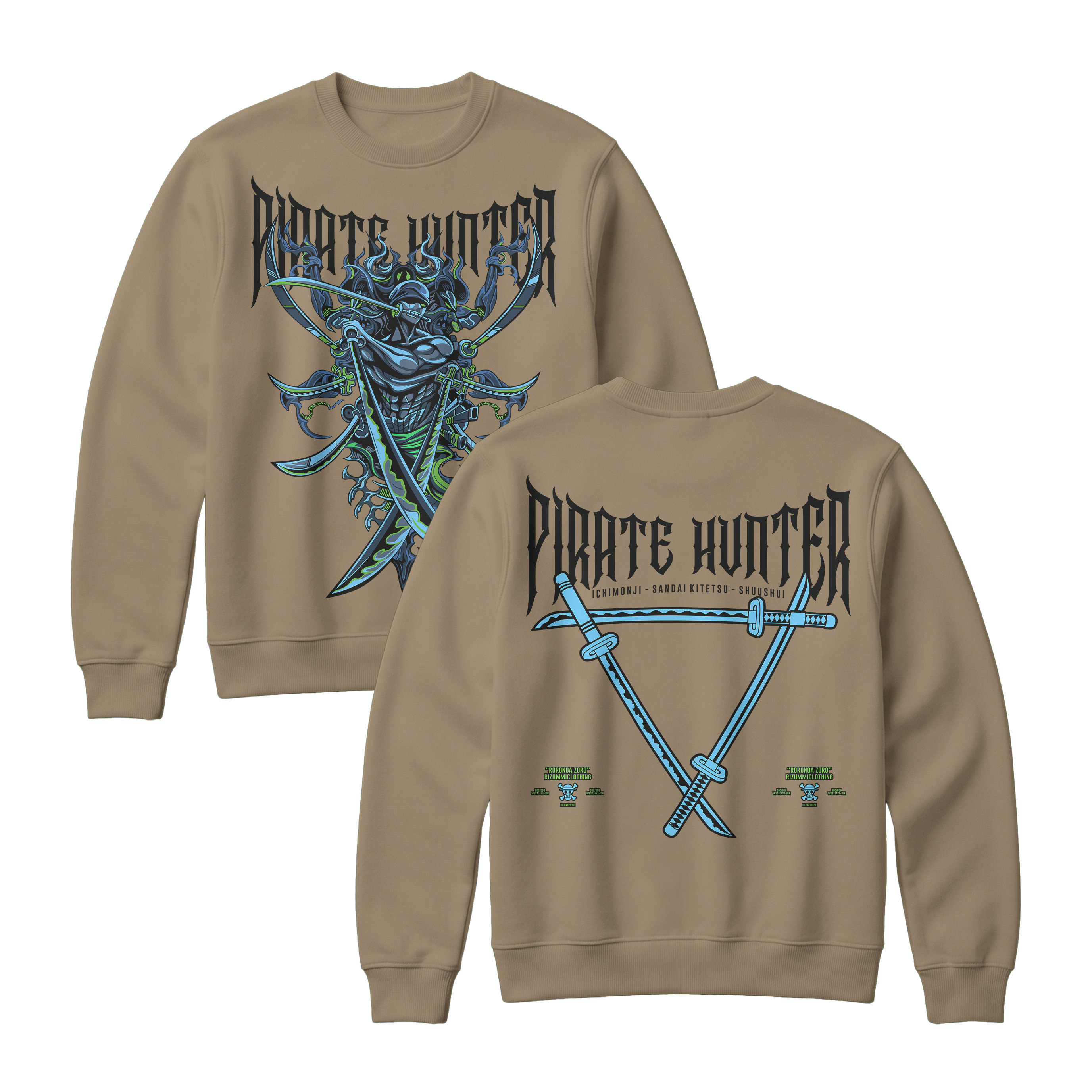 Anime One Piece Roronoa Zoro Pirates Hunter Sweatshirt - RZM010