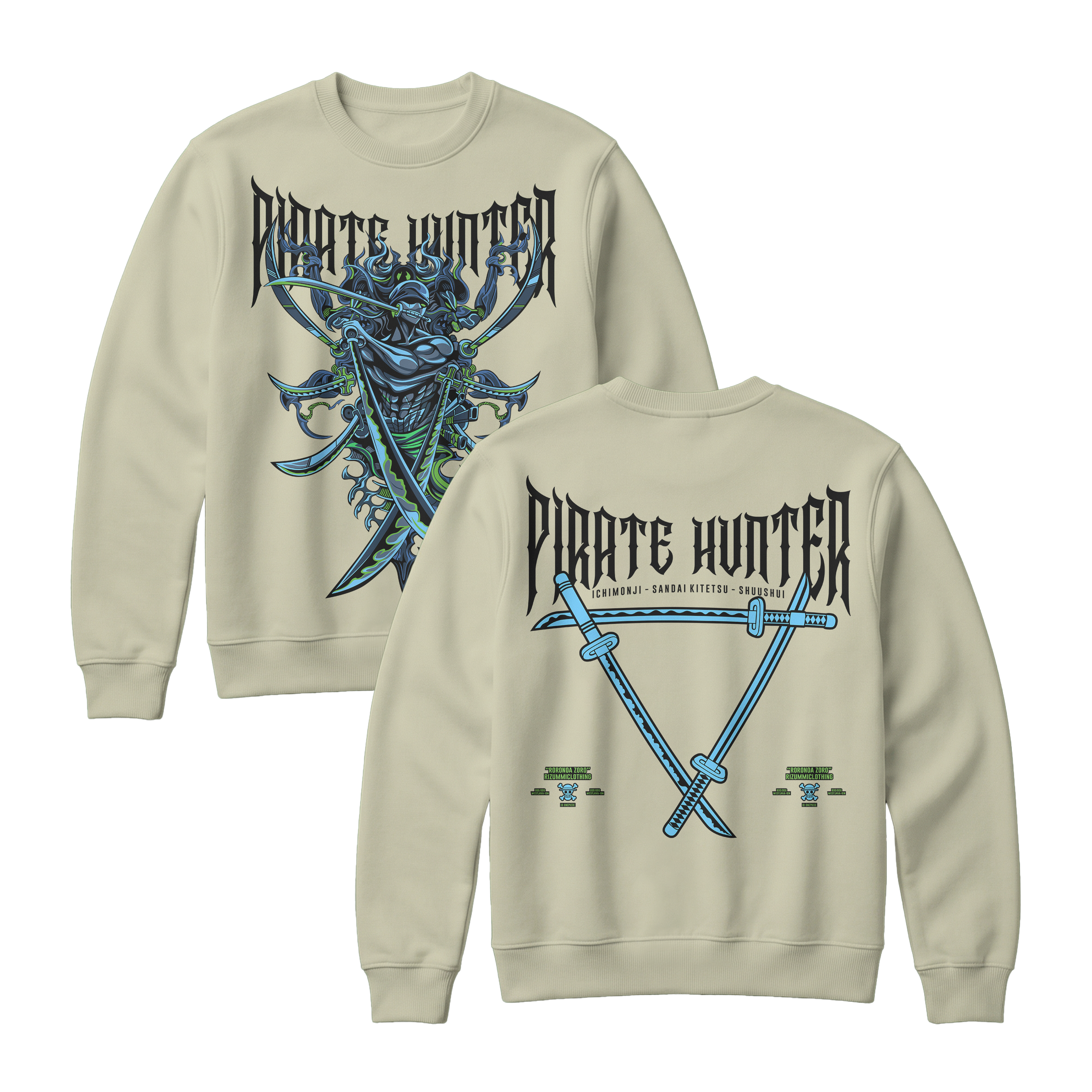 Anime One Piece Roronoa Zoro Pirates Hunter Sweatshirt - RZM010
