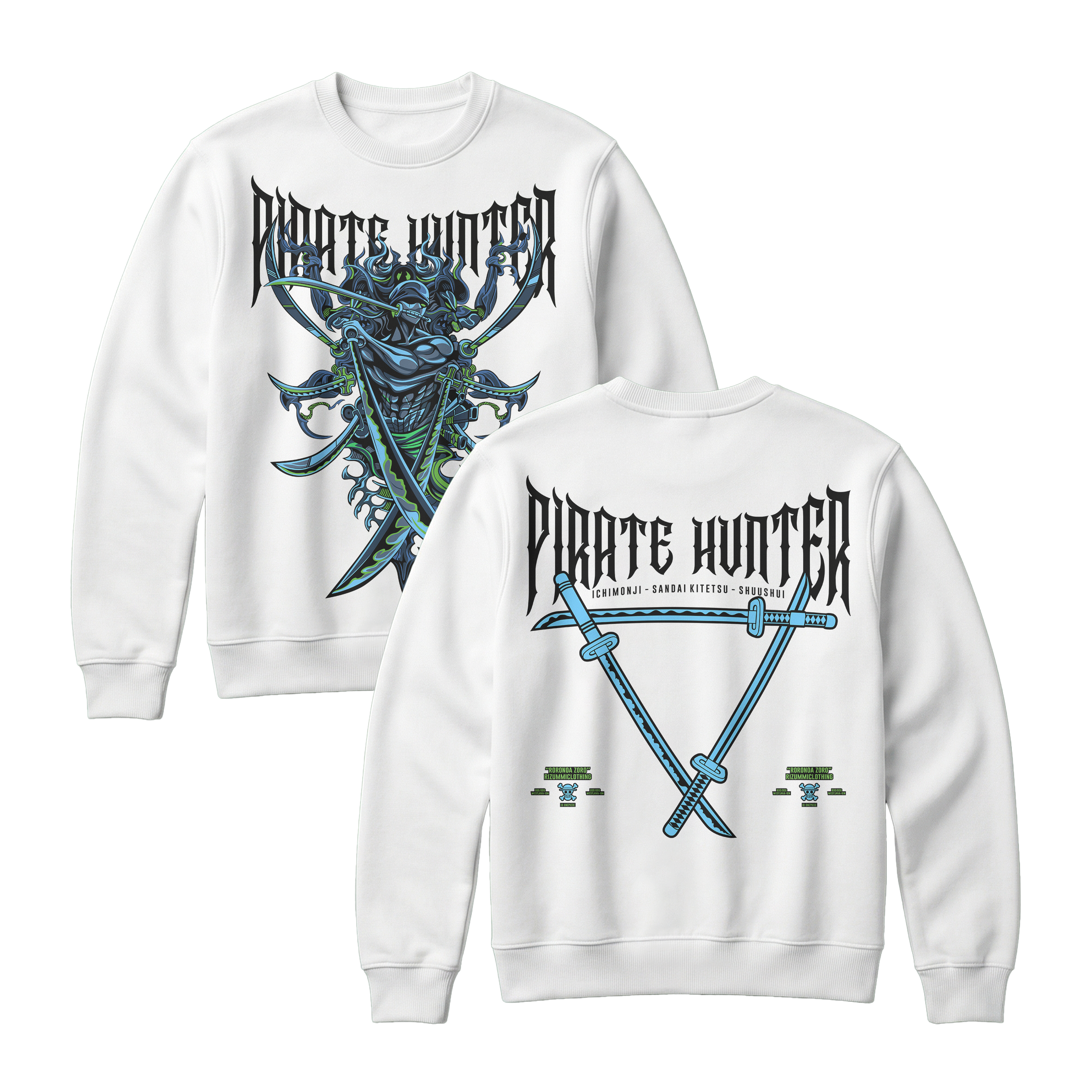 Anime One Piece Roronoa Zoro Pirates Hunter Sweatshirt - RZM010