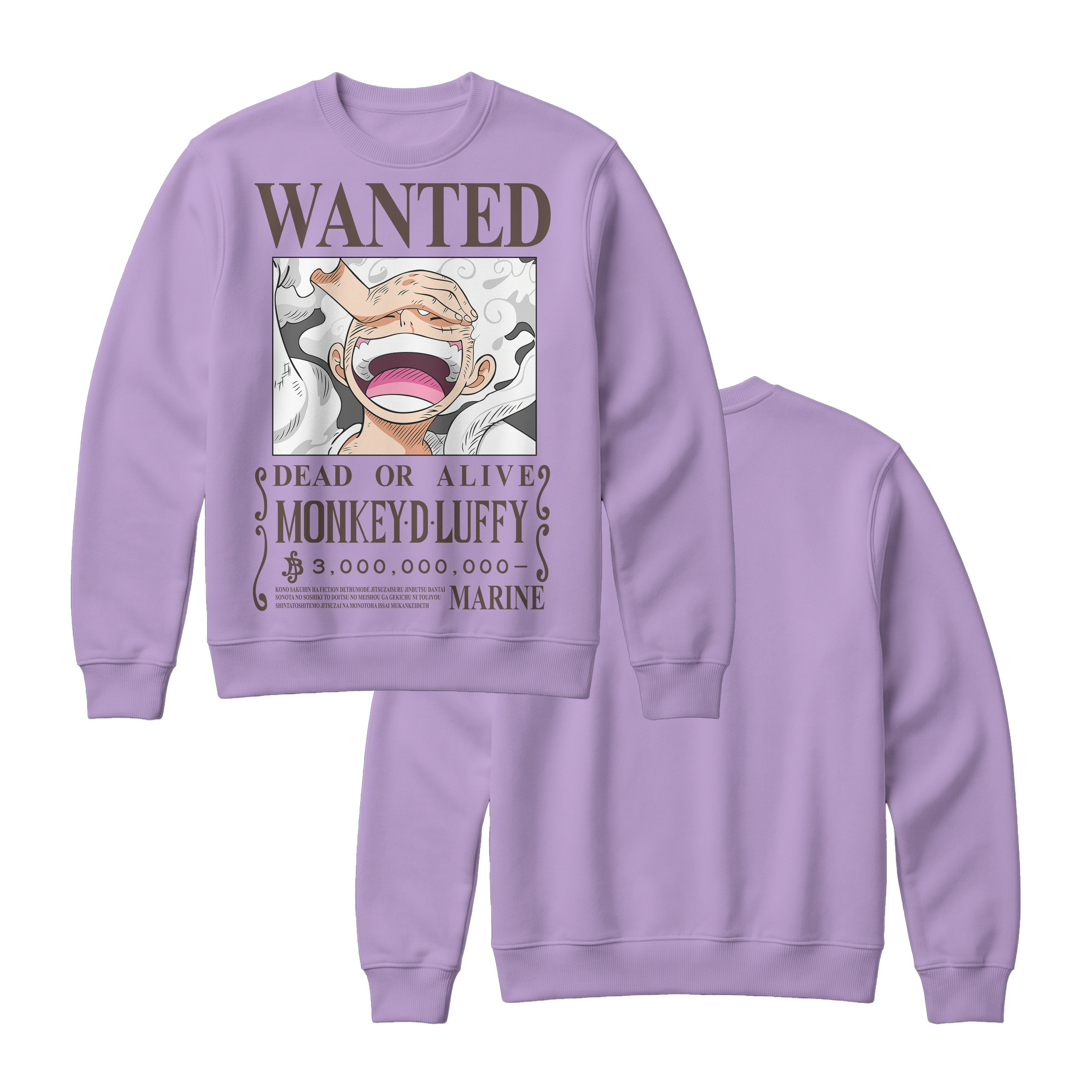 Anime One Piece Wanted Monkey D. Luffy Gear 5 Sweatshirt - RZM012