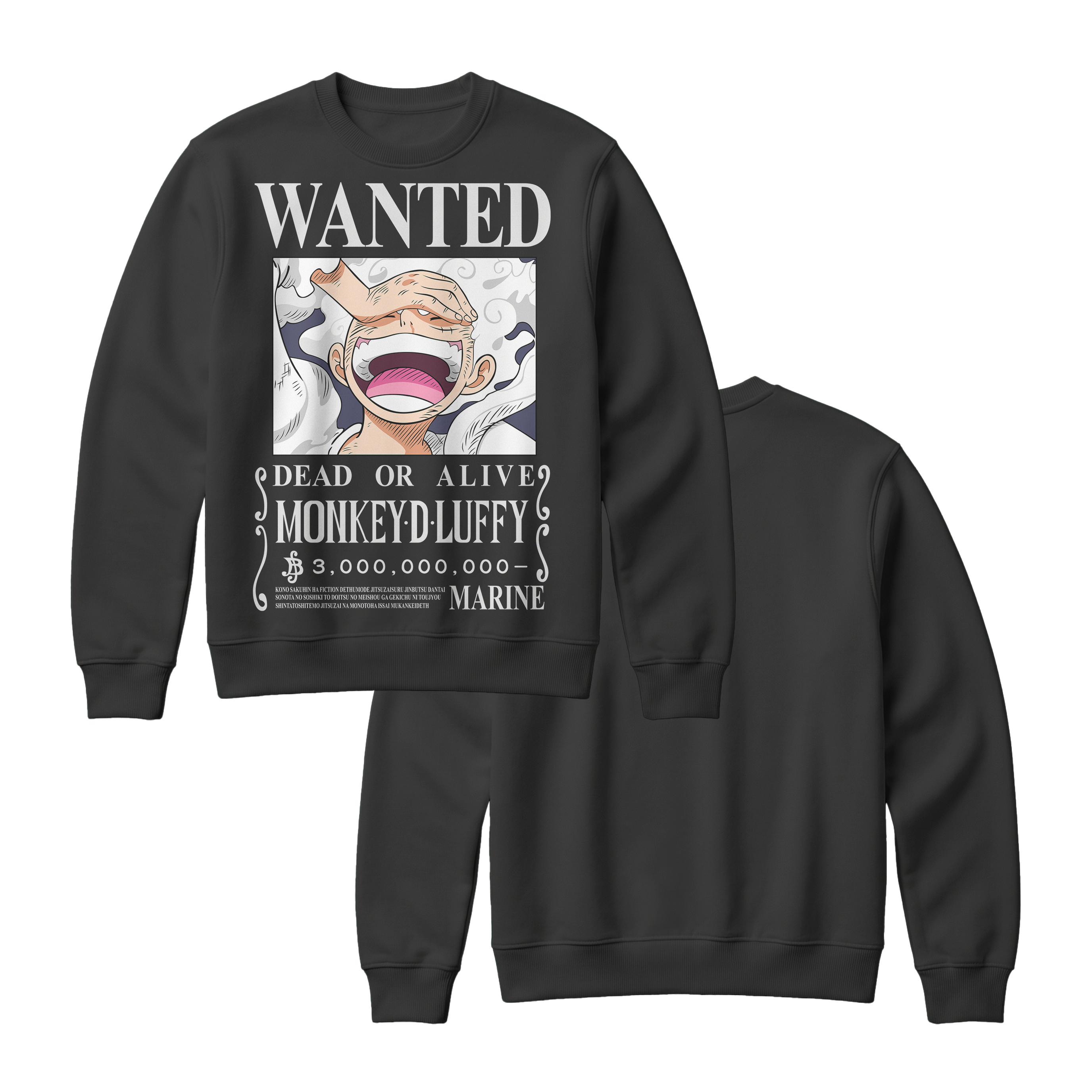 Anime One Piece Wanted Monkey D. Luffy Gear 5 Sweatshirt - RZM012