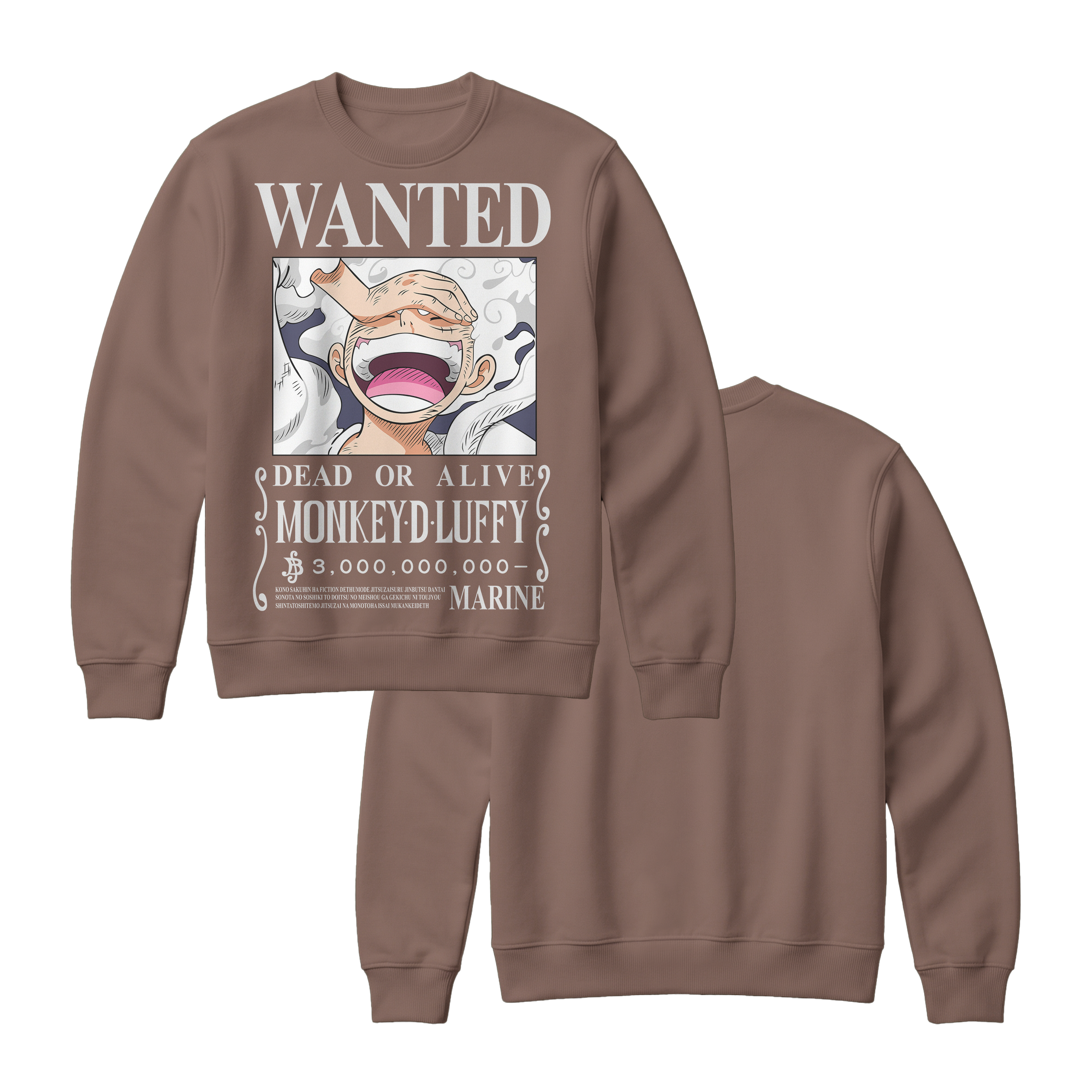 Anime One Piece Wanted Monkey D. Luffy Gear 5 Sweatshirt - RZM012