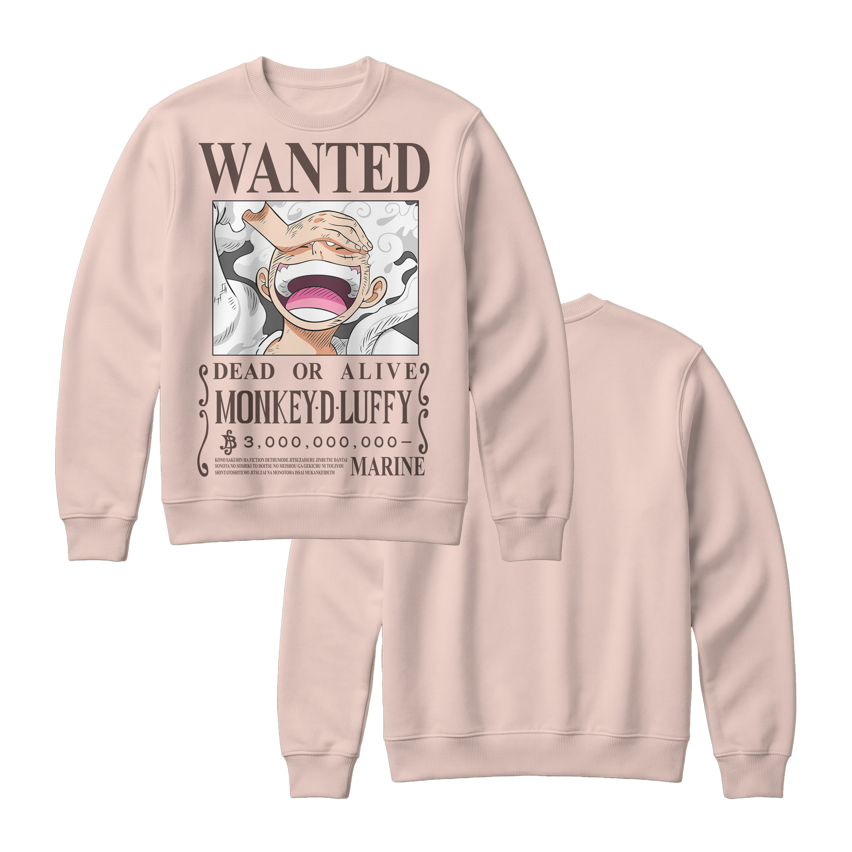 Anime One Piece Wanted Monkey D. Luffy Gear 5 Sweatshirt - RZM012