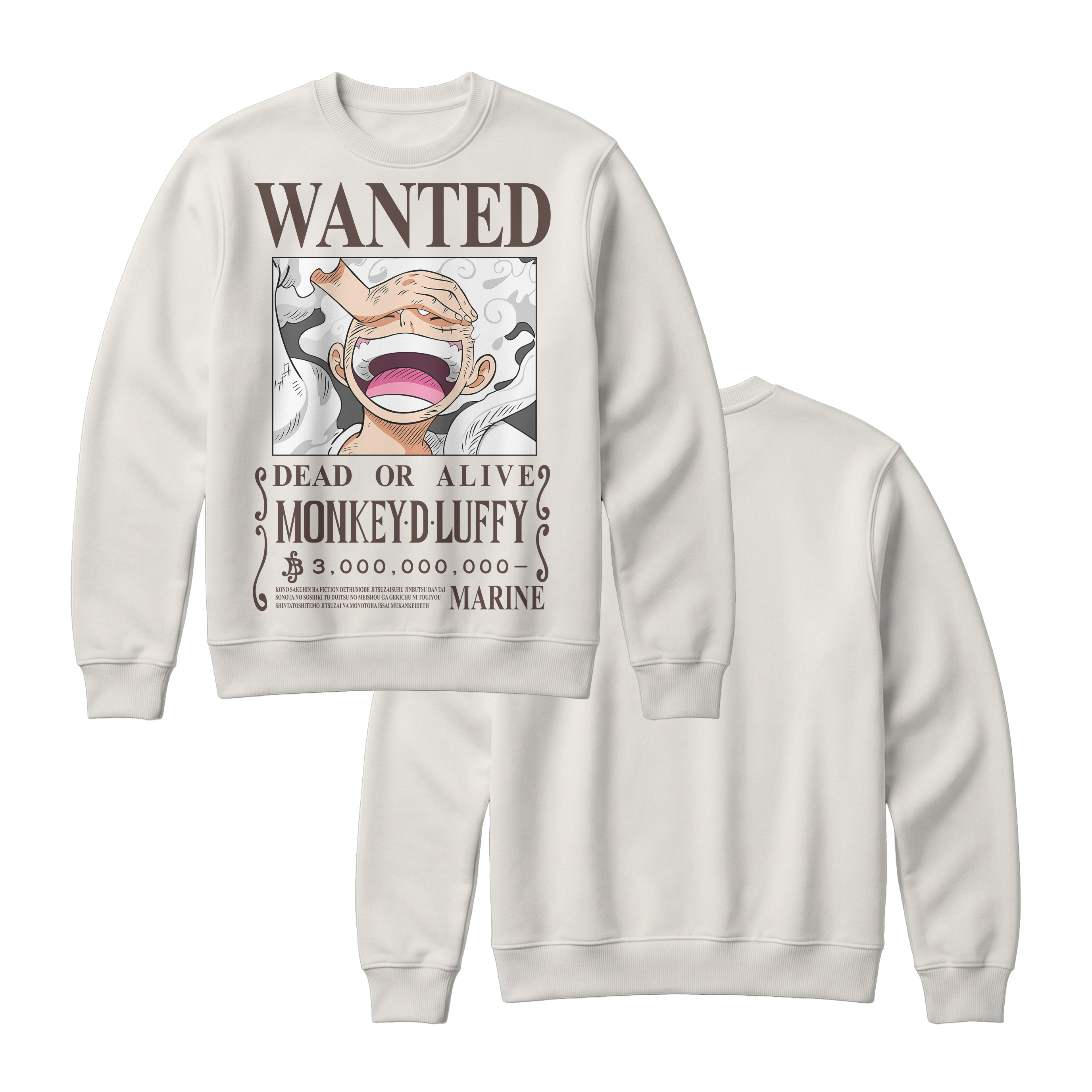 Anime One Piece Wanted Monkey D. Luffy Gear 5 Sweatshirt - RZM012