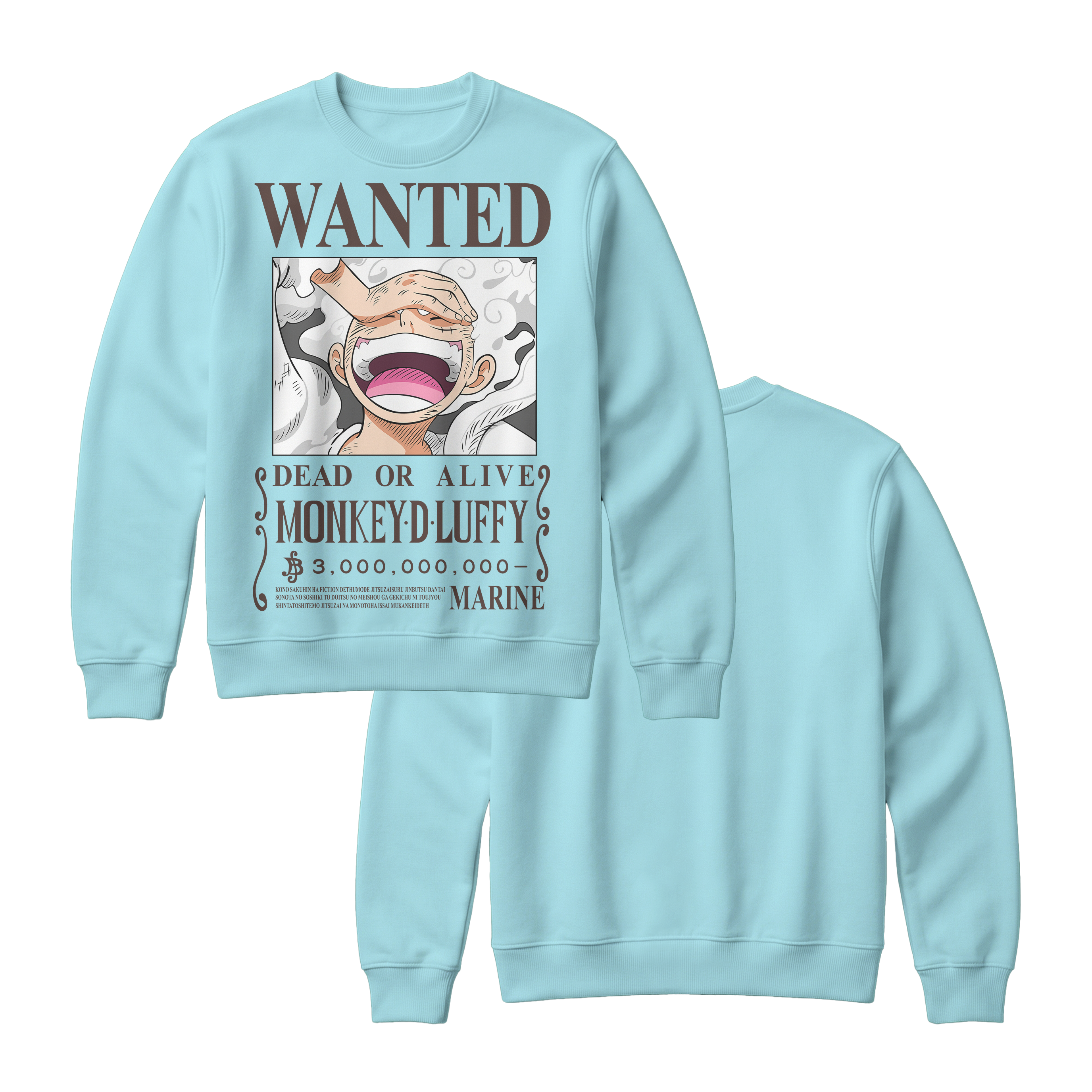 Anime One Piece Wanted Monkey D. Luffy Gear 5 Sweatshirt - RZM012