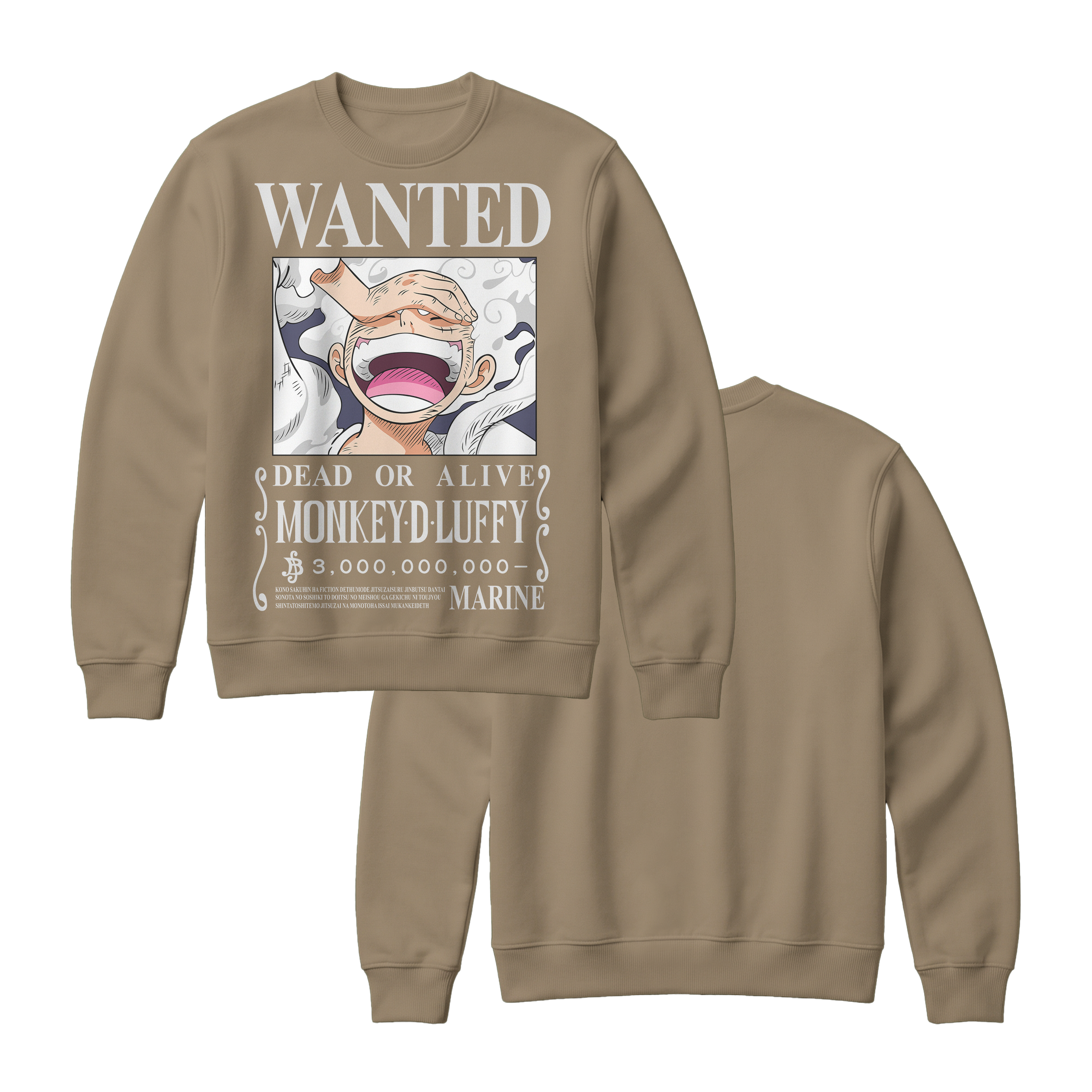 Anime One Piece Wanted Monkey D. Luffy Gear 5 Sweatshirt - RZM012
