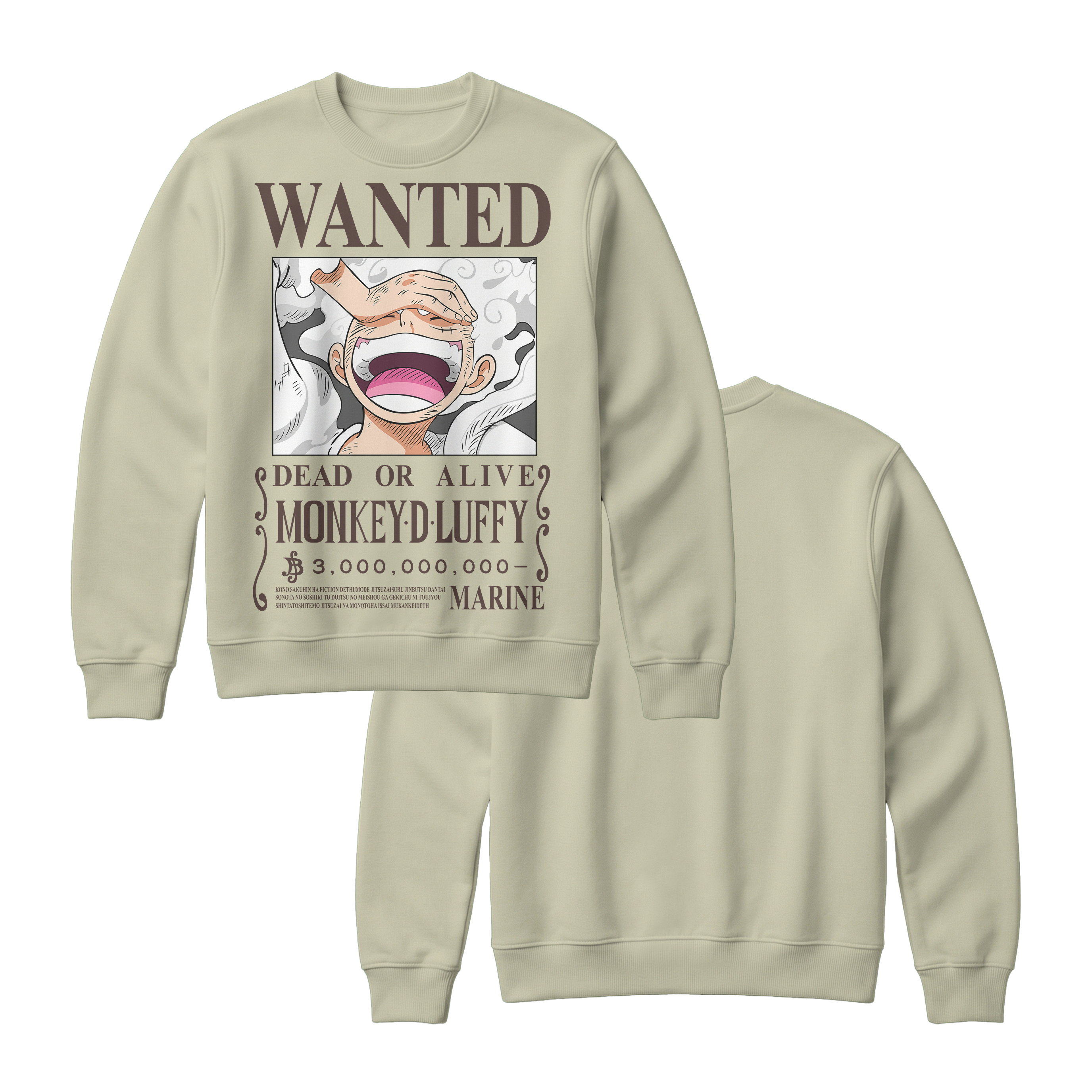 Anime One Piece Wanted Monkey D. Luffy Gear 5 Sweatshirt - RZM012