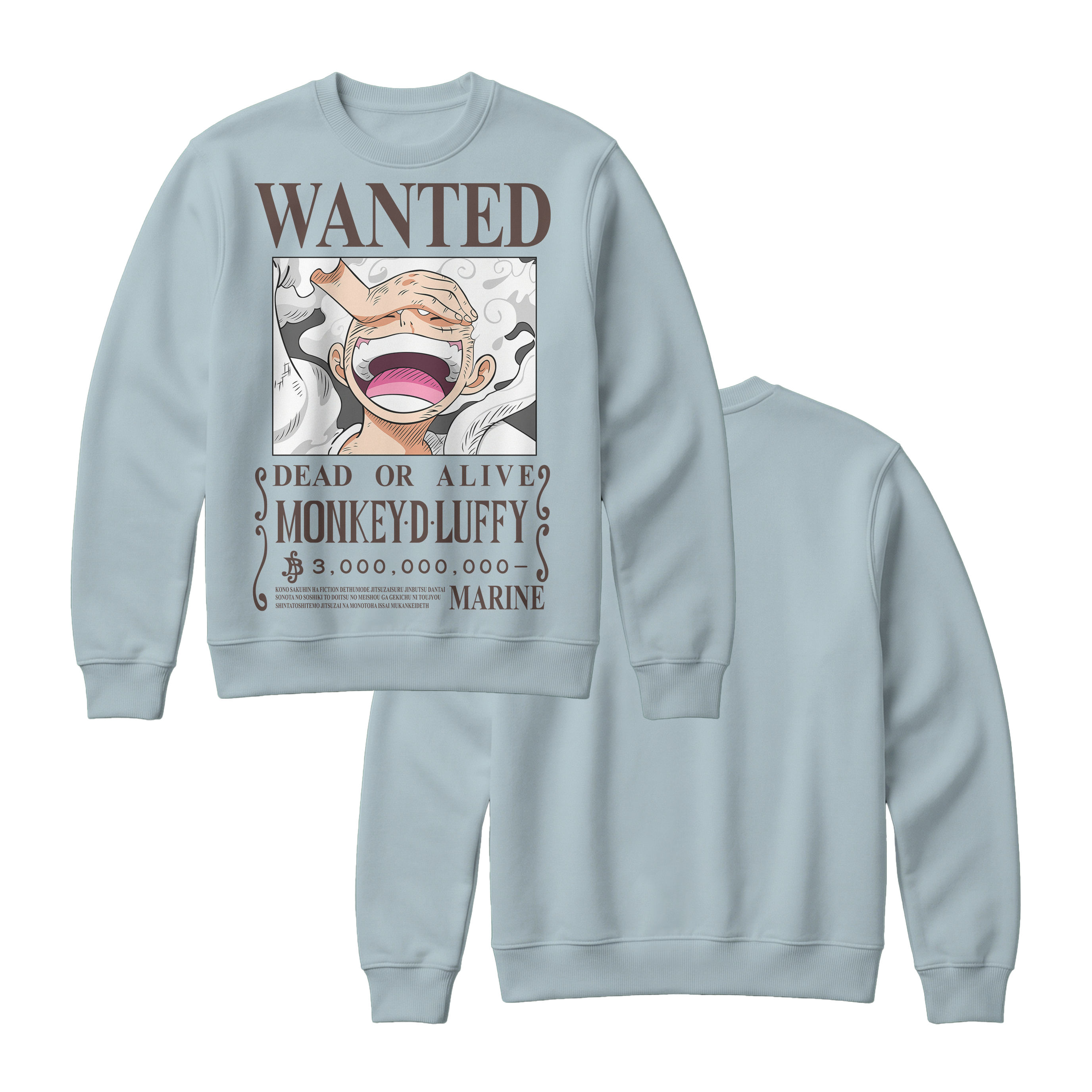 Anime One Piece Wanted Monkey D. Luffy Gear 5 Sweatshirt - RZM012