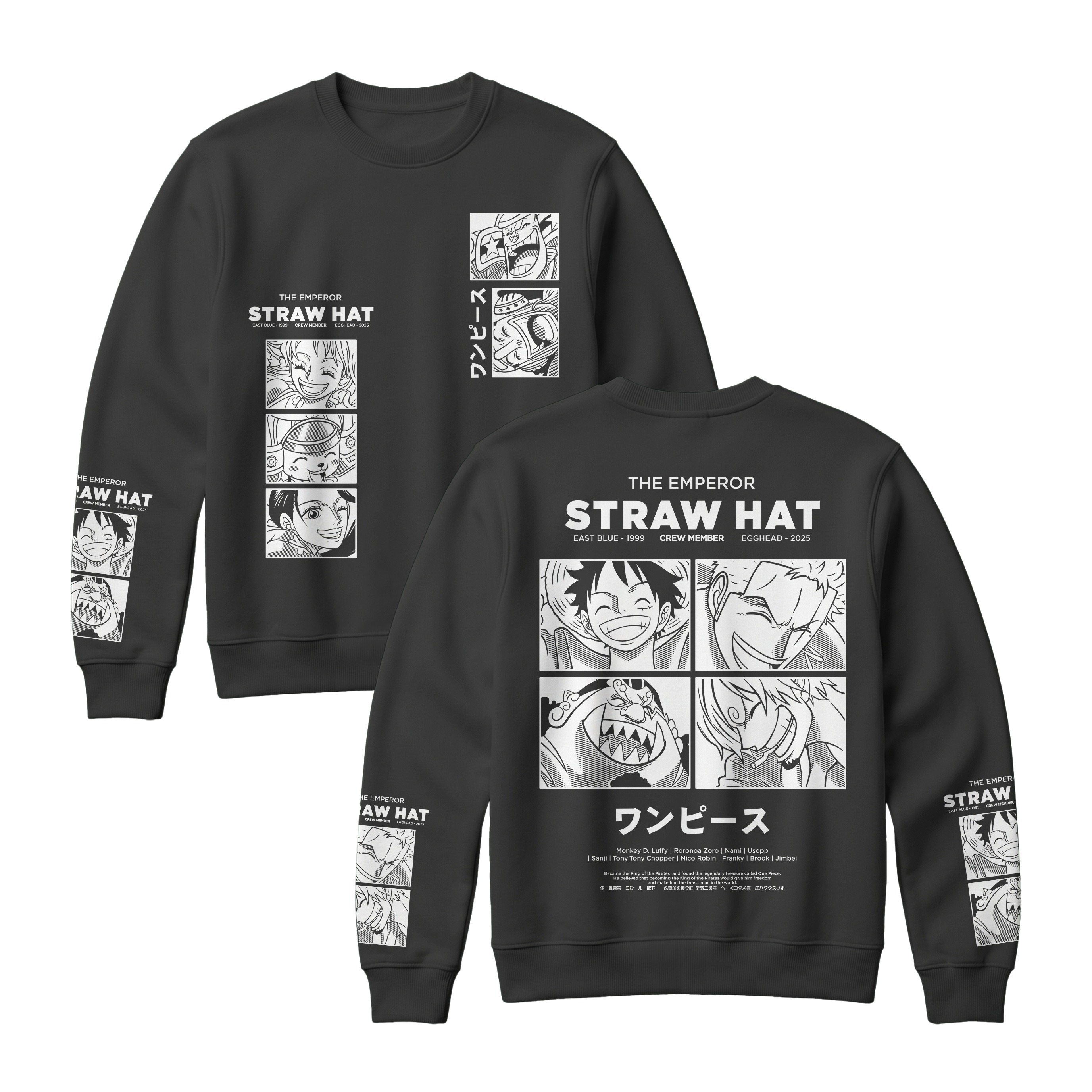 Anime One Piece Emperor Straw Hat Crew Sweatshirt - RZM014