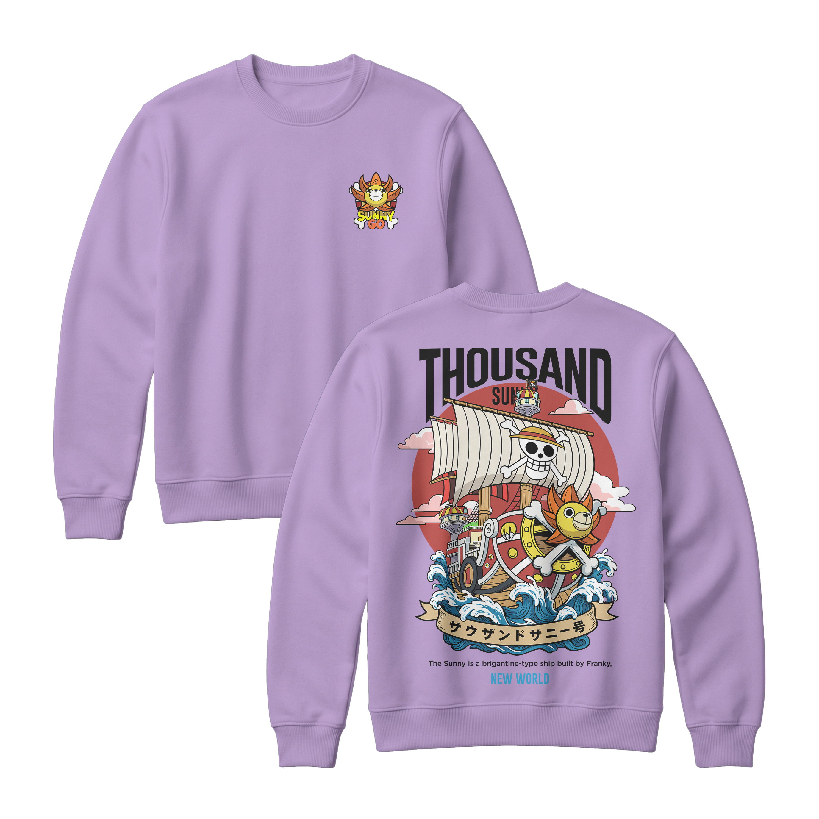 Anime One Piece Thousand Sunny Short Sweatshirt - RZM016