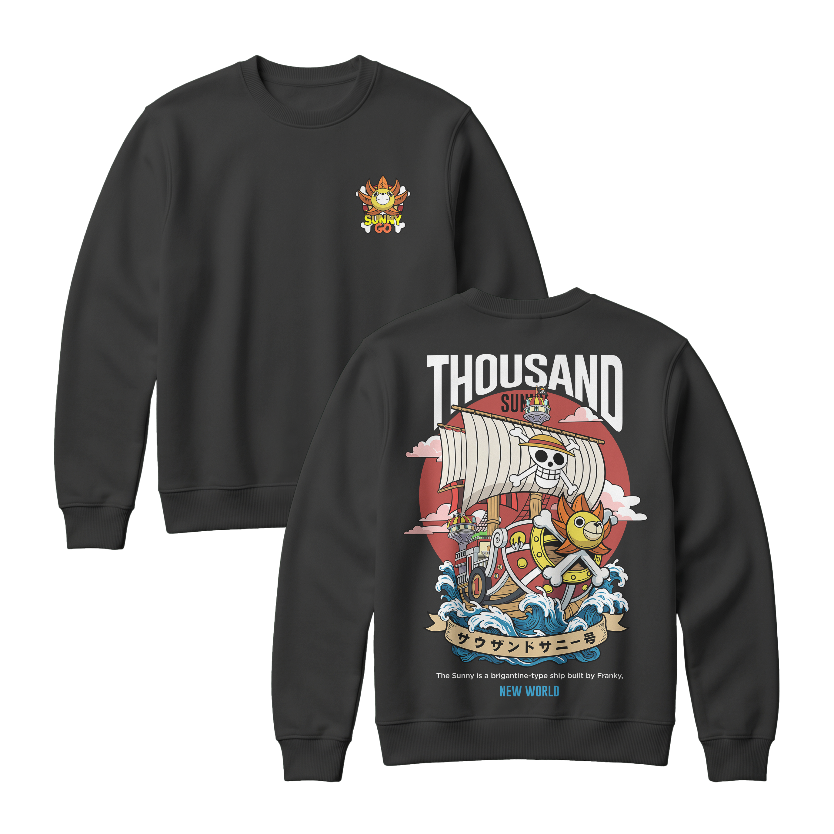 Anime One Piece Thousand Sunny Short Sweatshirt - RZM016