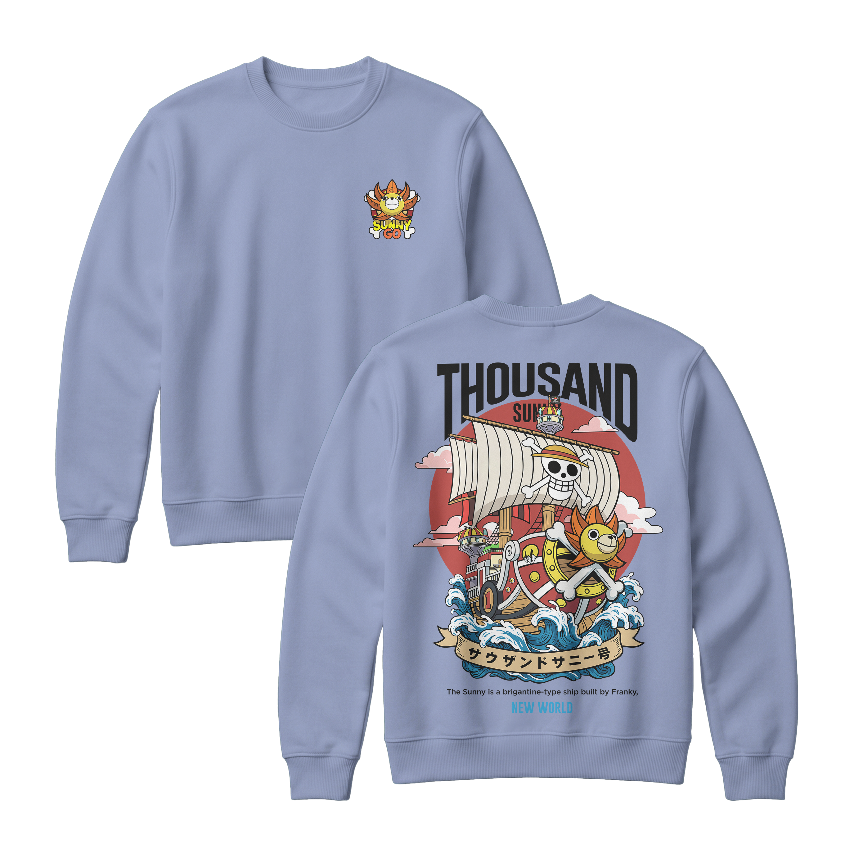 Anime One Piece Thousand Sunny Short Sweatshirt - RZM016