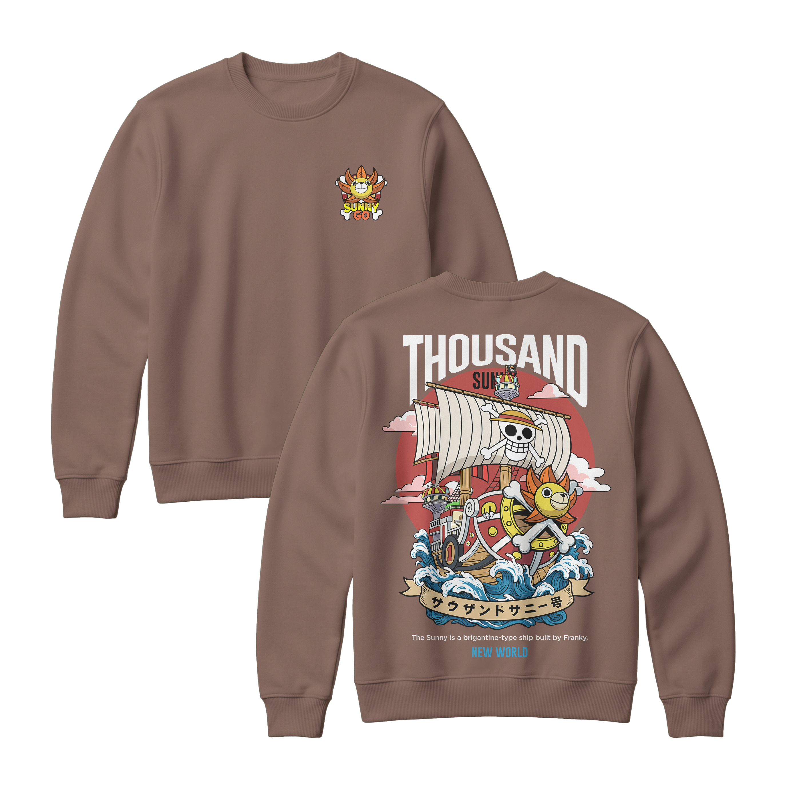 Anime One Piece Thousand Sunny Short Sweatshirt - RZM016