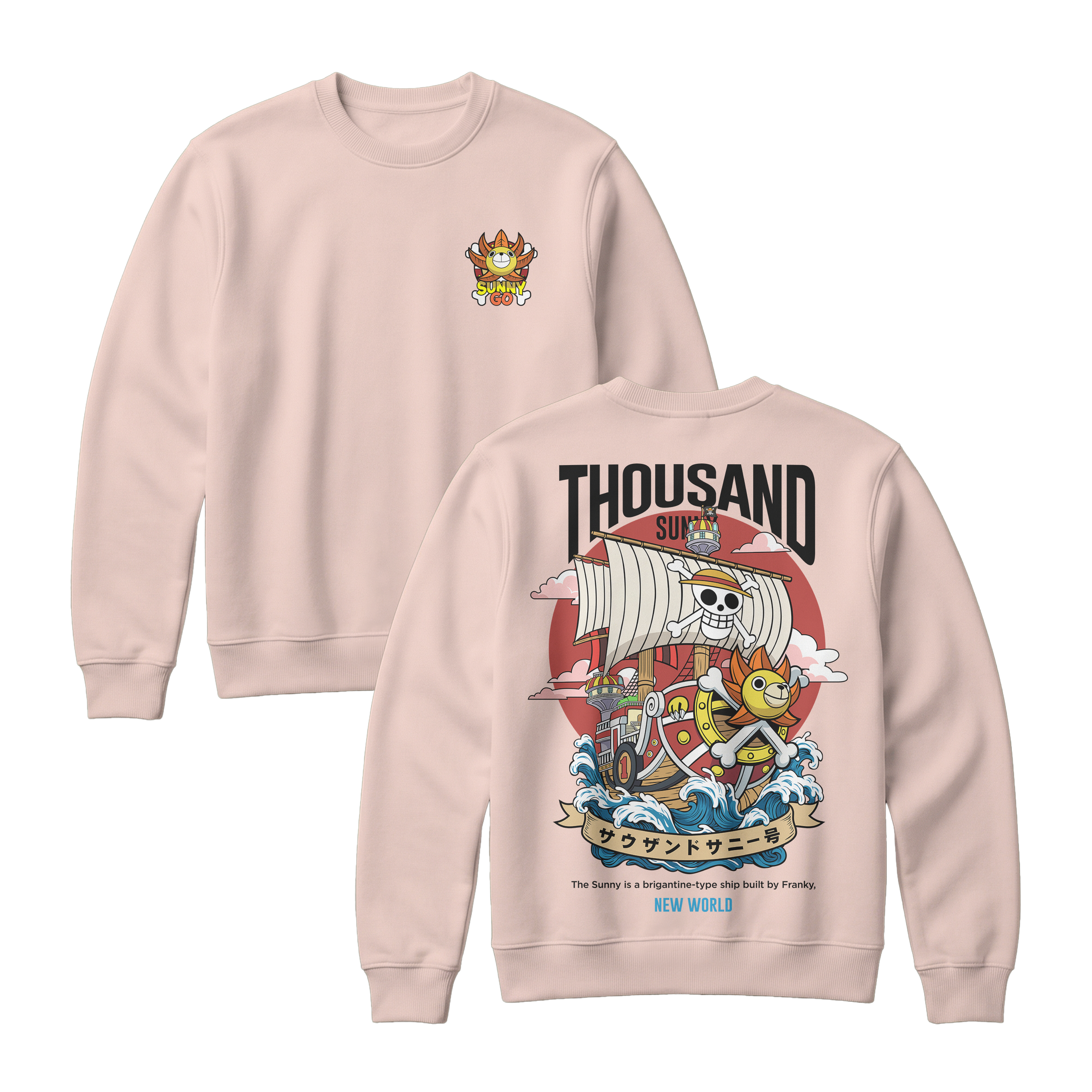 Anime One Piece Thousand Sunny Short Sweatshirt - RZM016