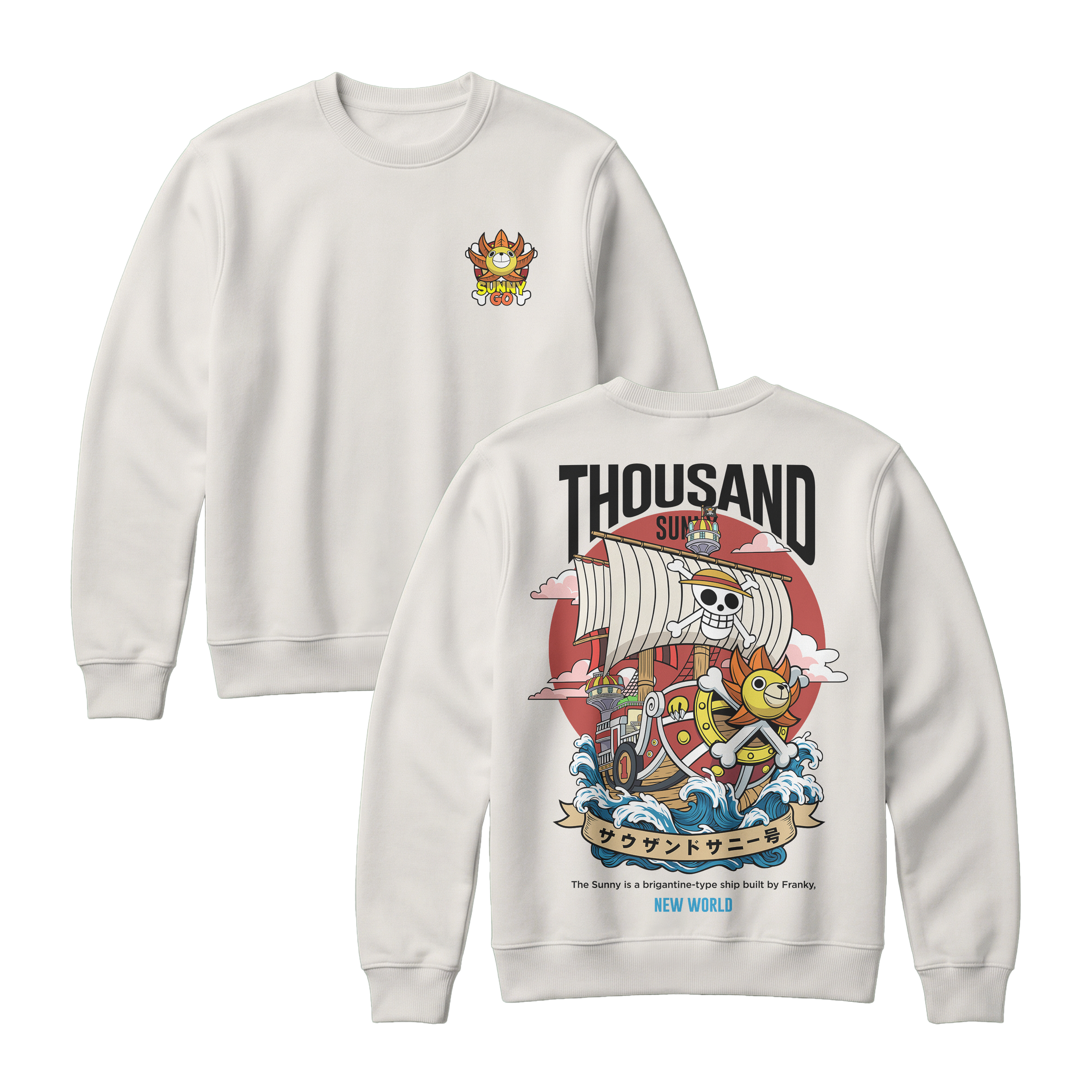 Anime One Piece Thousand Sunny Short Sweatshirt - RZM016