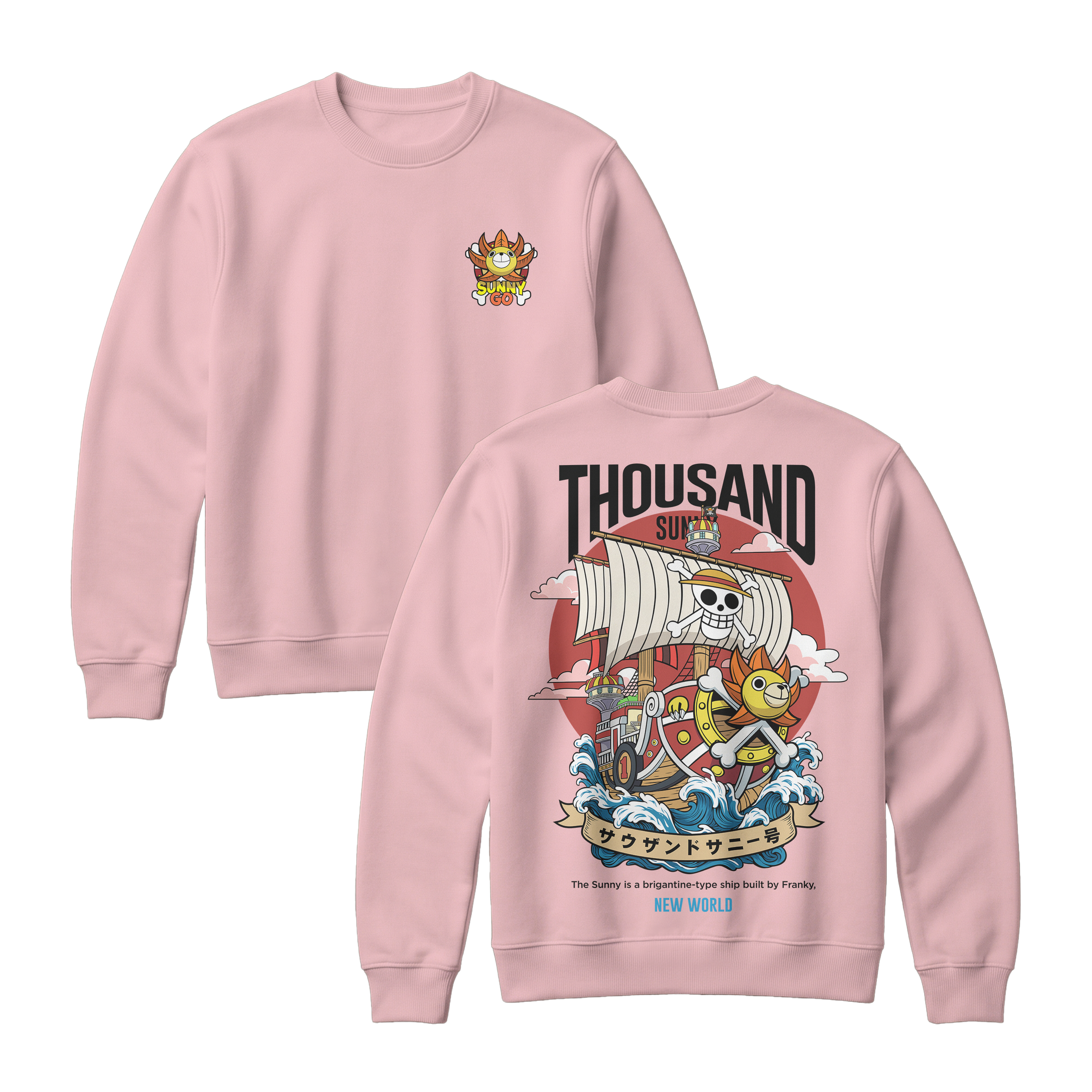 Anime One Piece Thousand Sunny Short Sweatshirt - RZM016