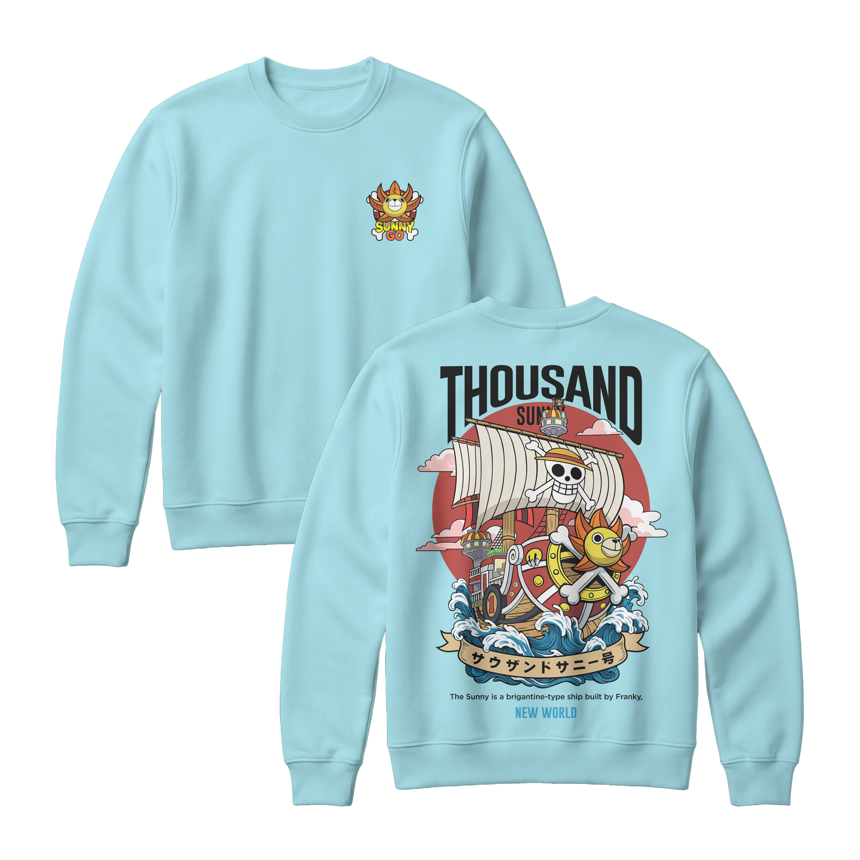 Anime One Piece Thousand Sunny Short Sweatshirt - RZM016