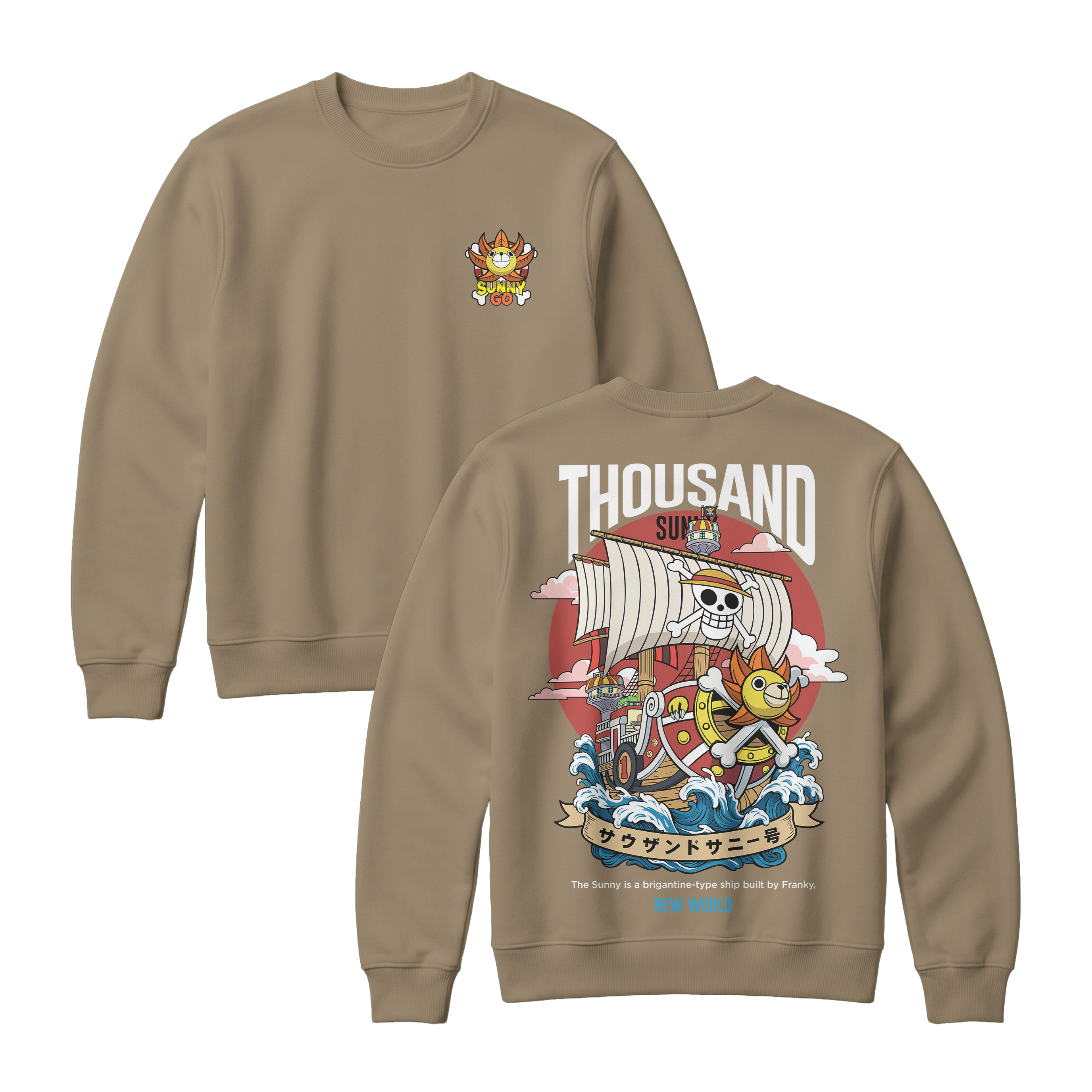 Anime One Piece Thousand Sunny Short Sweatshirt - RZM016