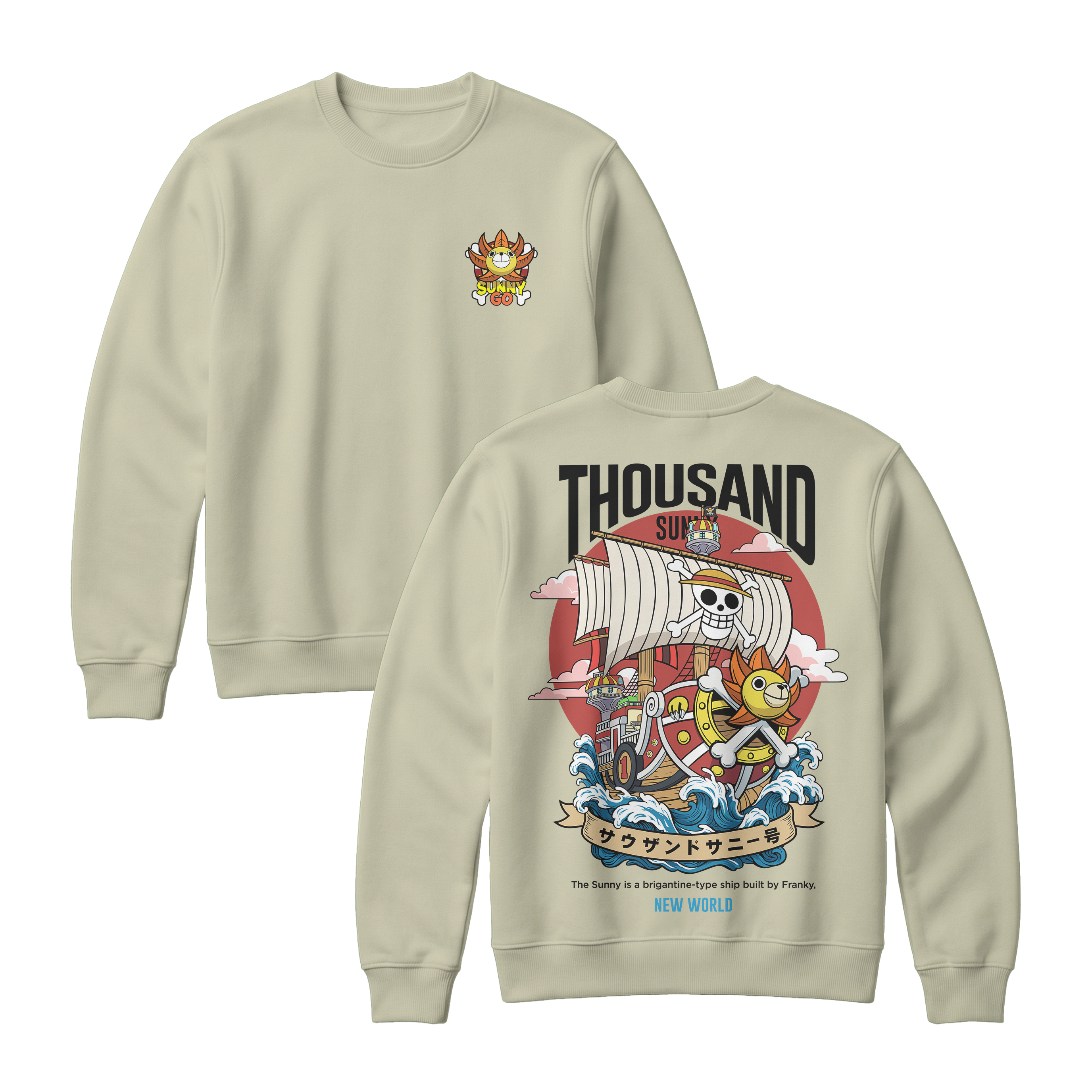 Anime One Piece Thousand Sunny Short Sweatshirt - RZM016