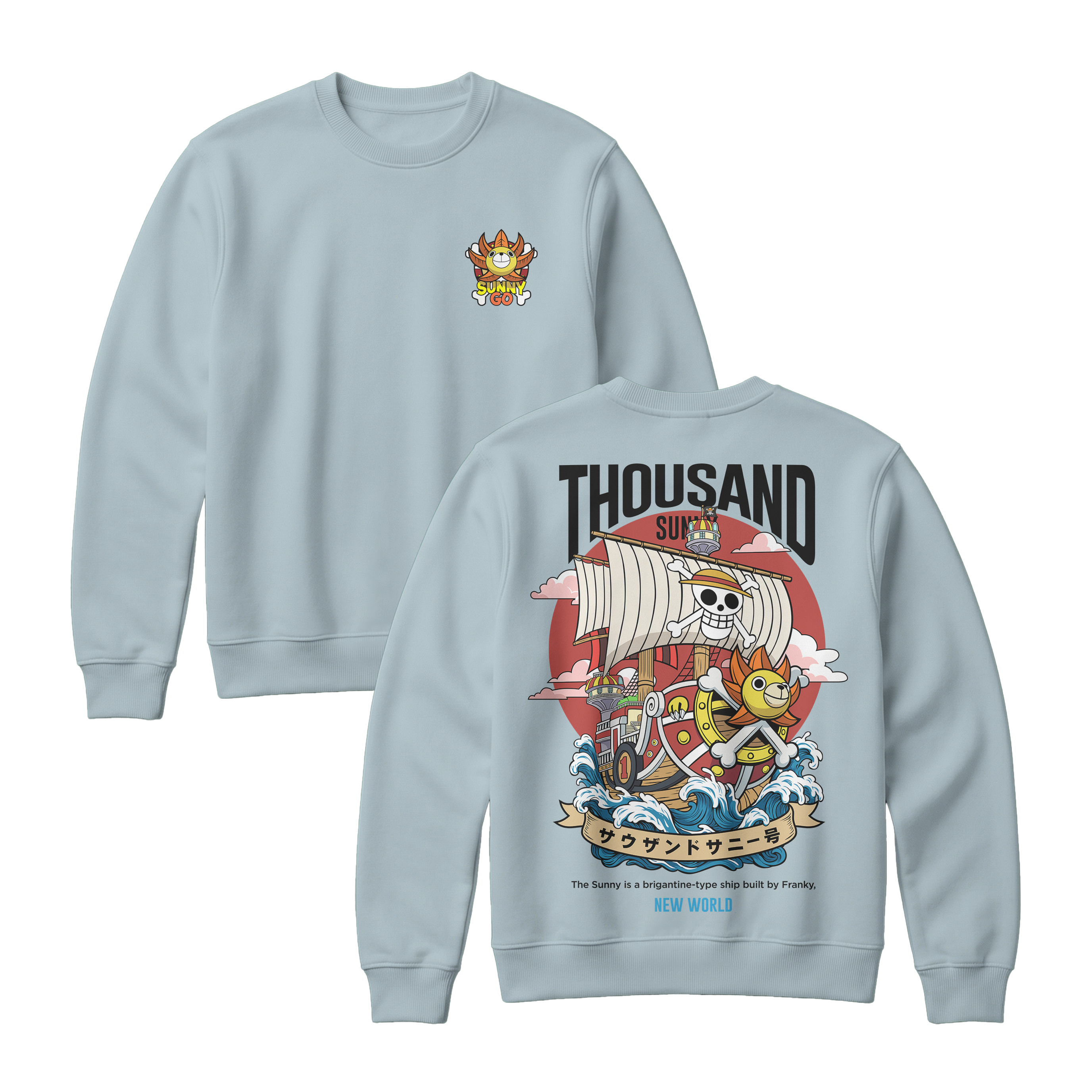 Anime One Piece Thousand Sunny Short Sweatshirt - RZM016