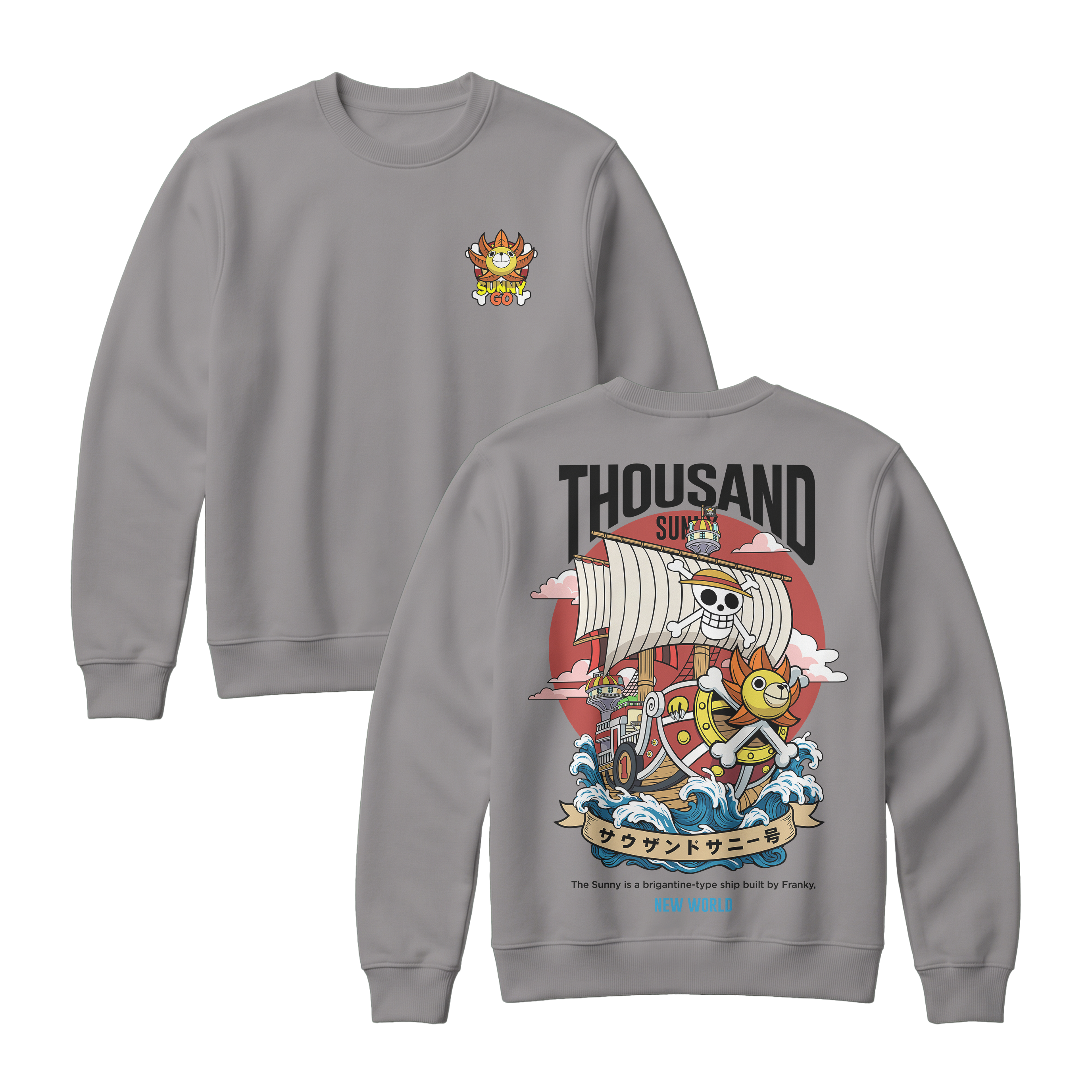Anime One Piece Thousand Sunny Short Sweatshirt - RZM016