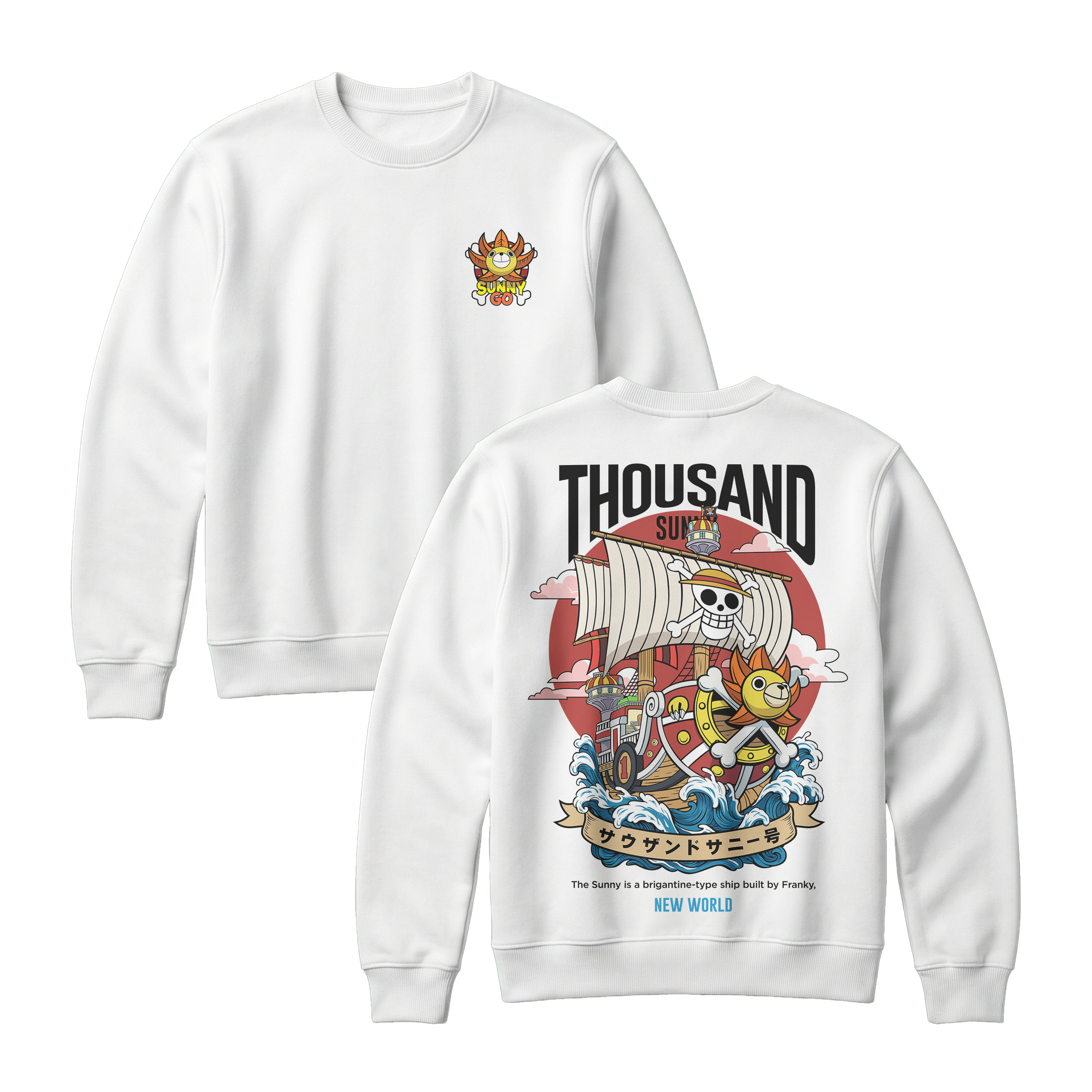 Anime One Piece Thousand Sunny Short Sweatshirt - RZM016