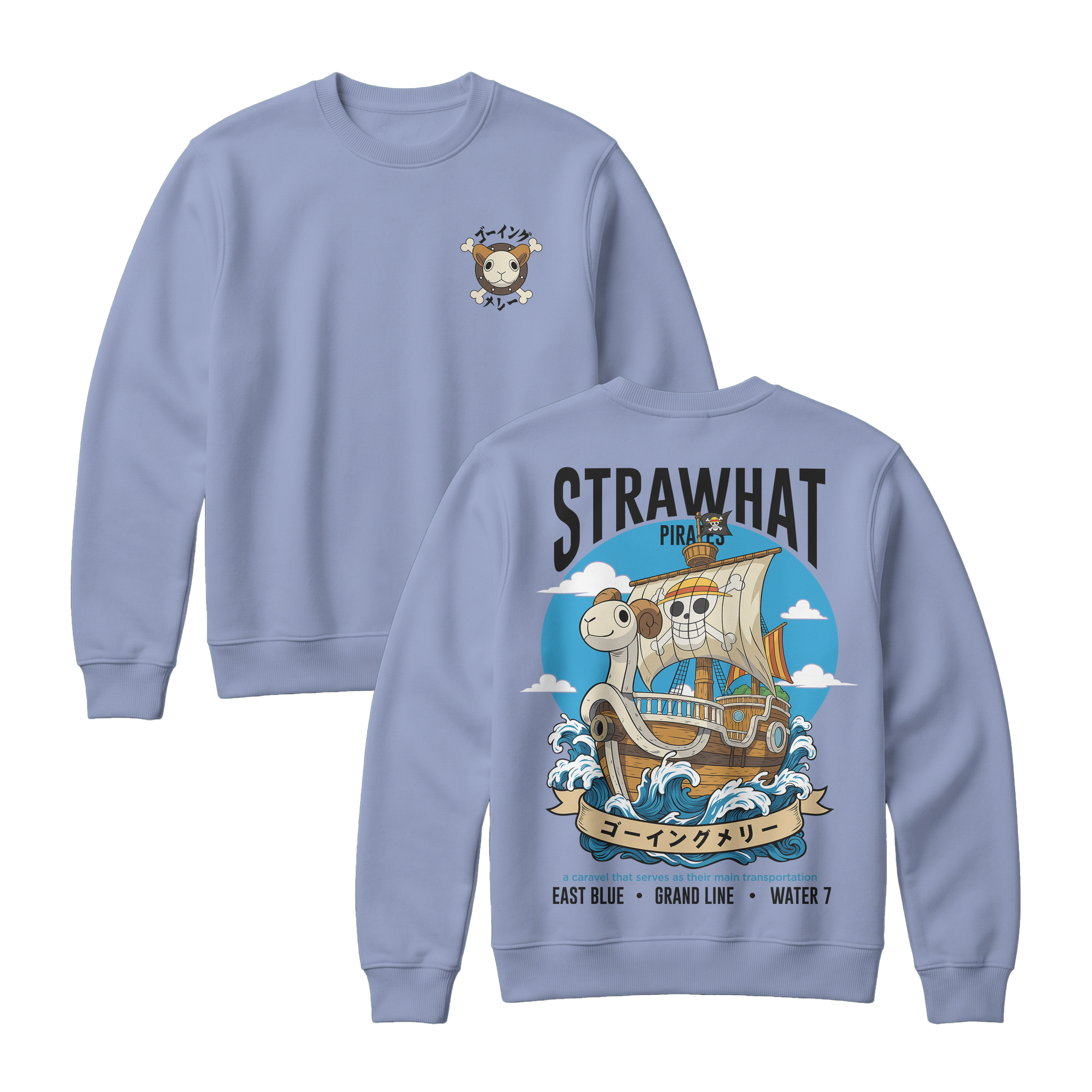 Anime One Piece Straw Hat Pirates Thousand Sunny Journey Sweatshirt - RZM017