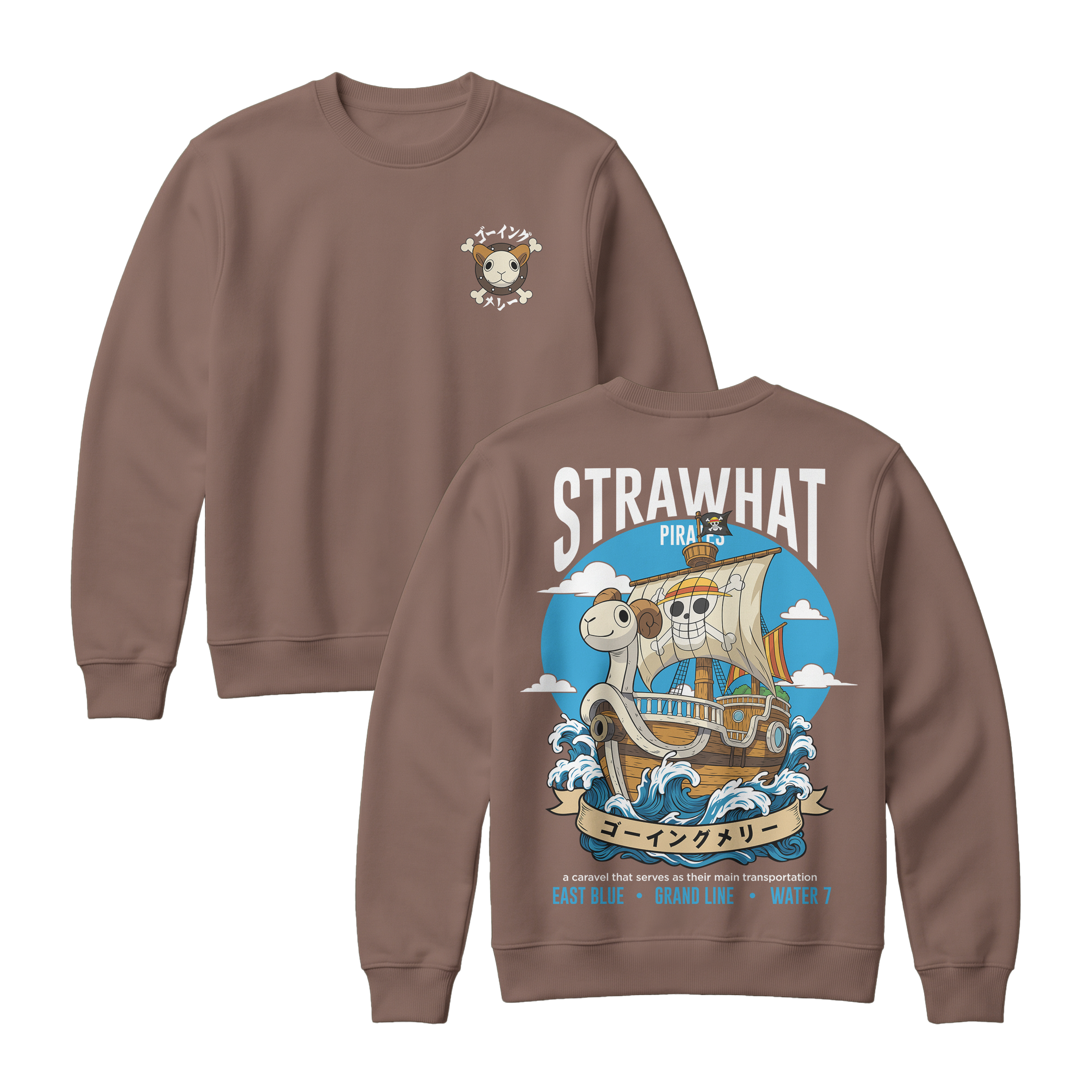 Anime One Piece Straw Hat Pirates Thousand Sunny Journey Sweatshirt - RZM017