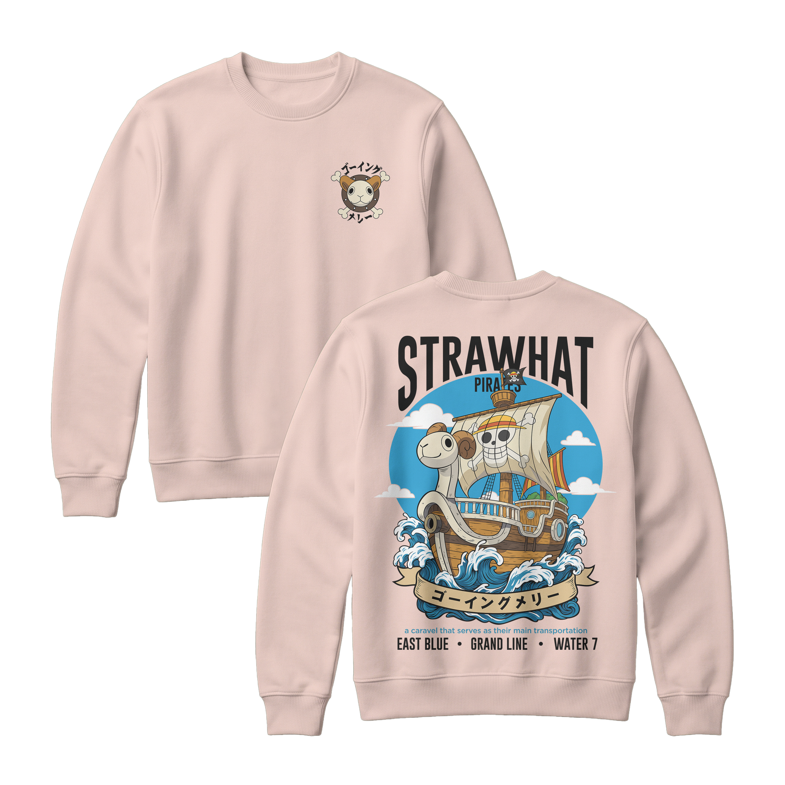Anime One Piece Straw Hat Pirates Thousand Sunny Journey Sweatshirt - RZM017