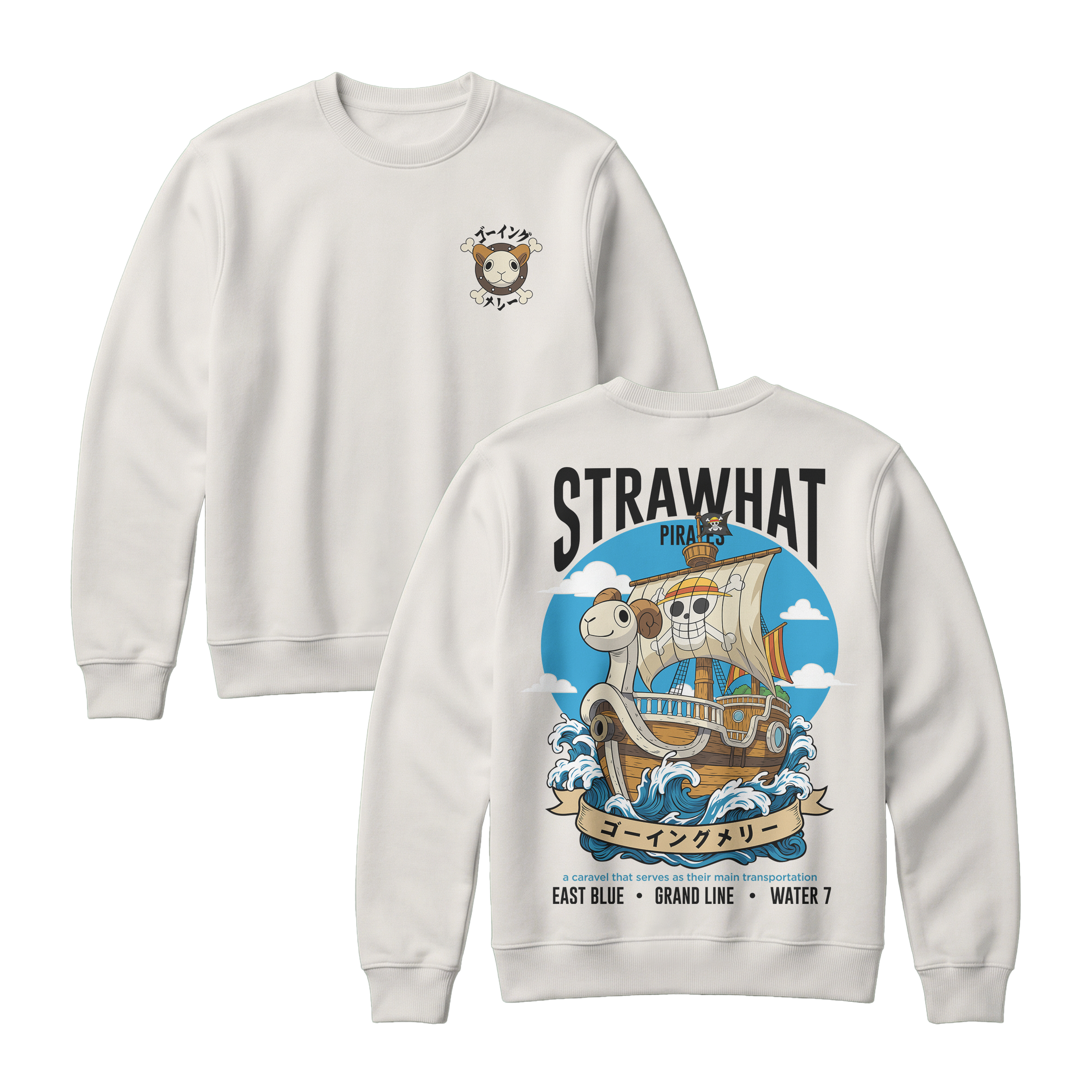 Anime One Piece Straw Hat Pirates Thousand Sunny Journey Sweatshirt - RZM017