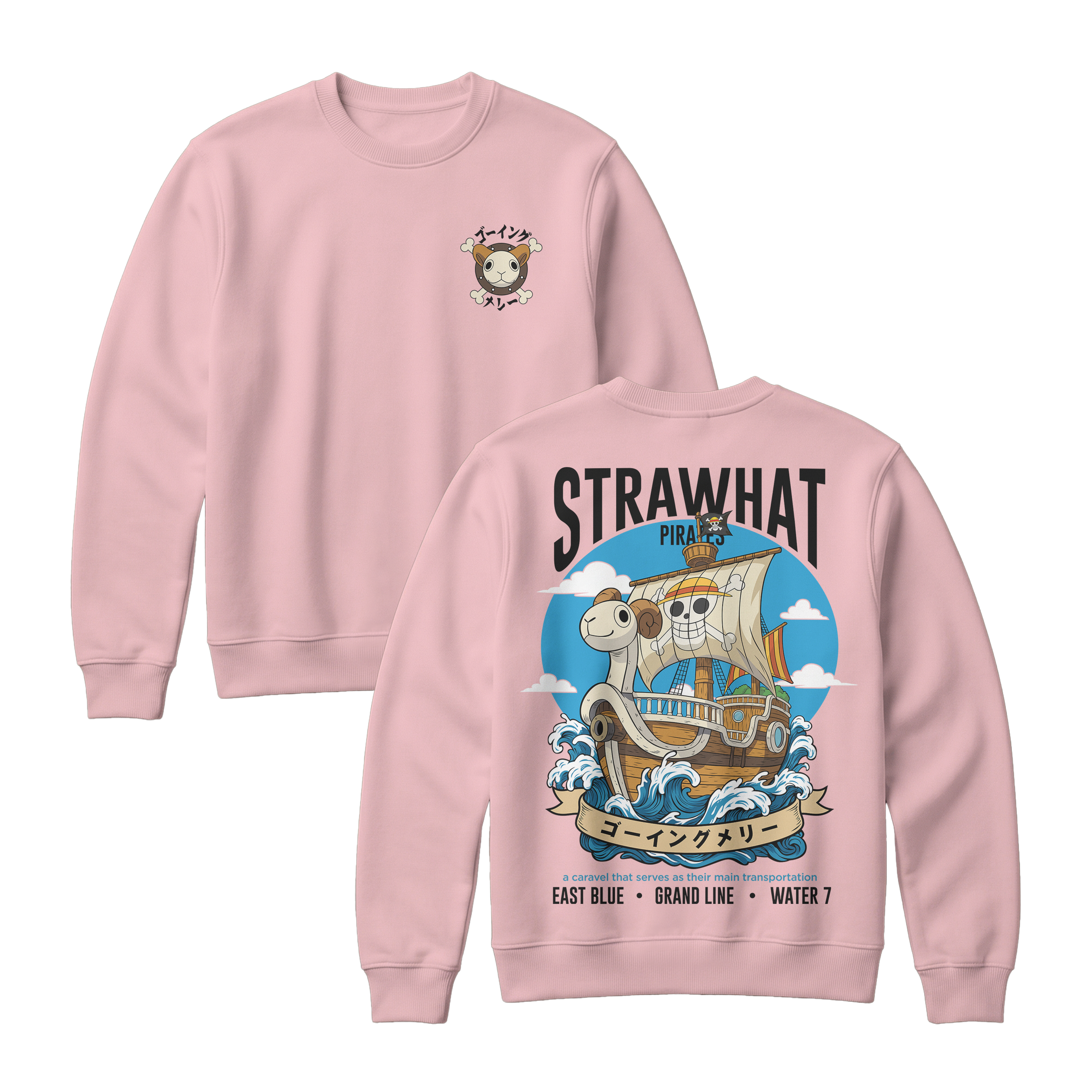 Anime One Piece Straw Hat Pirates Thousand Sunny Journey Sweatshirt - RZM017