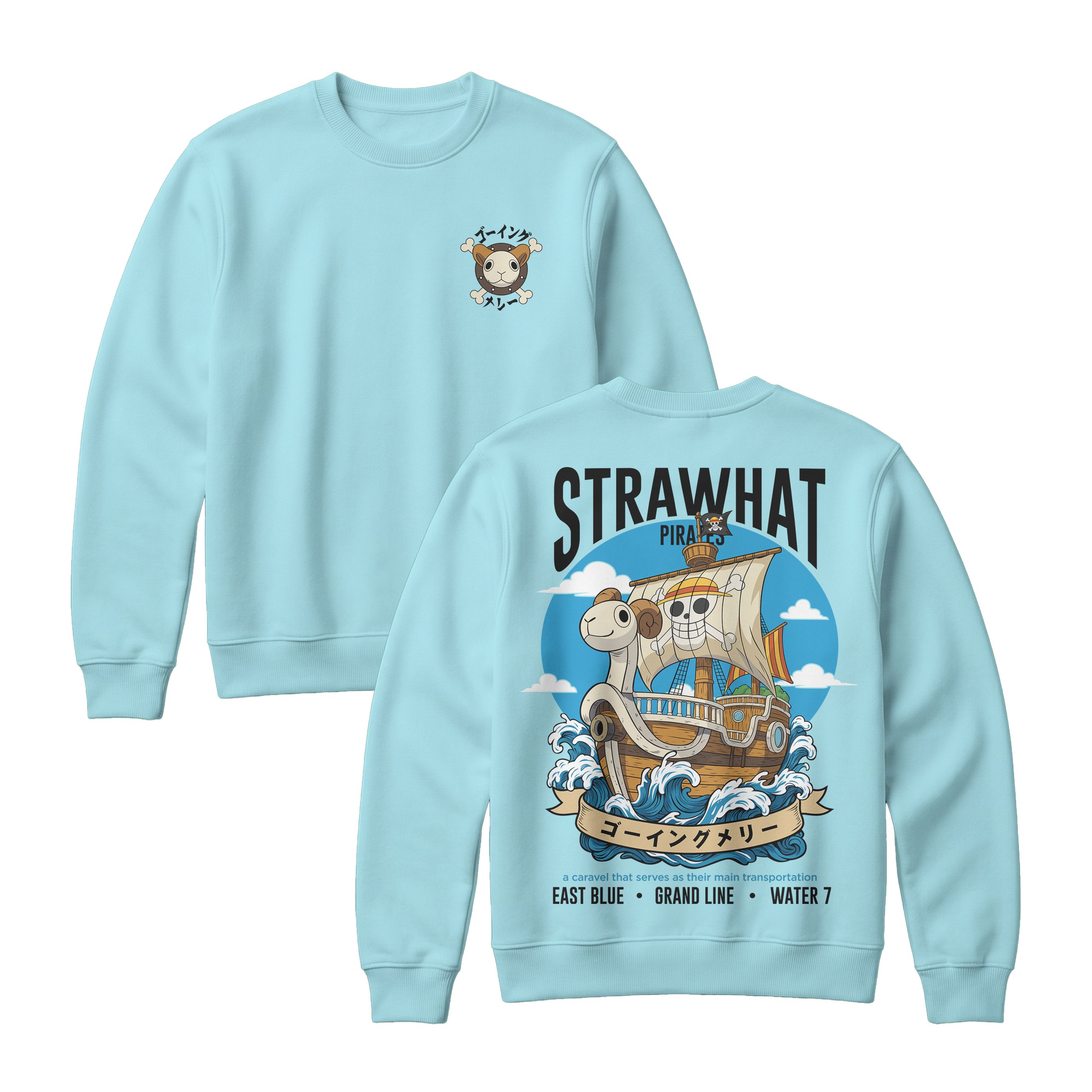 Anime One Piece Straw Hat Pirates Thousand Sunny Journey Sweatshirt - RZM017