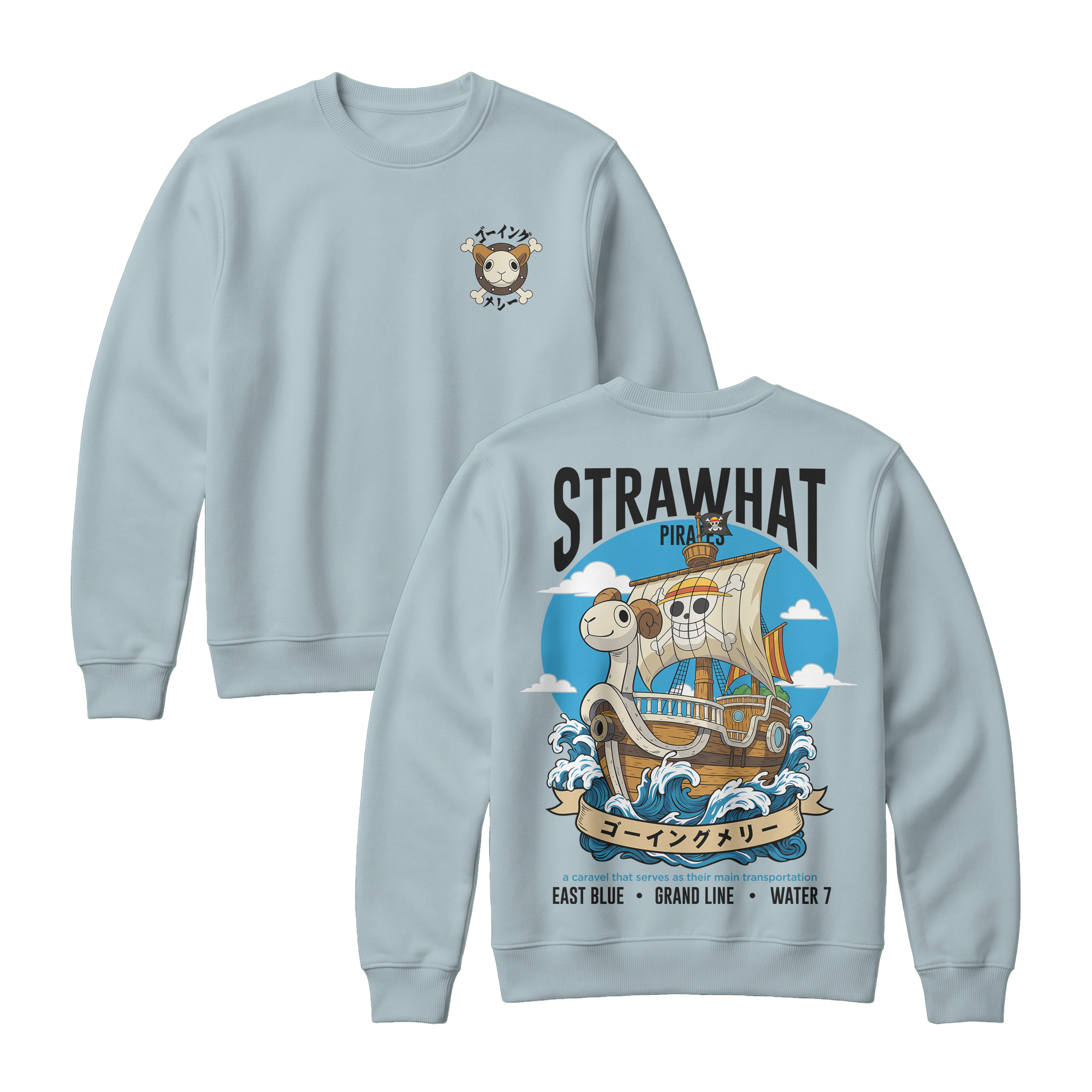 Anime One Piece Straw Hat Pirates Thousand Sunny Journey Sweatshirt - RZM017