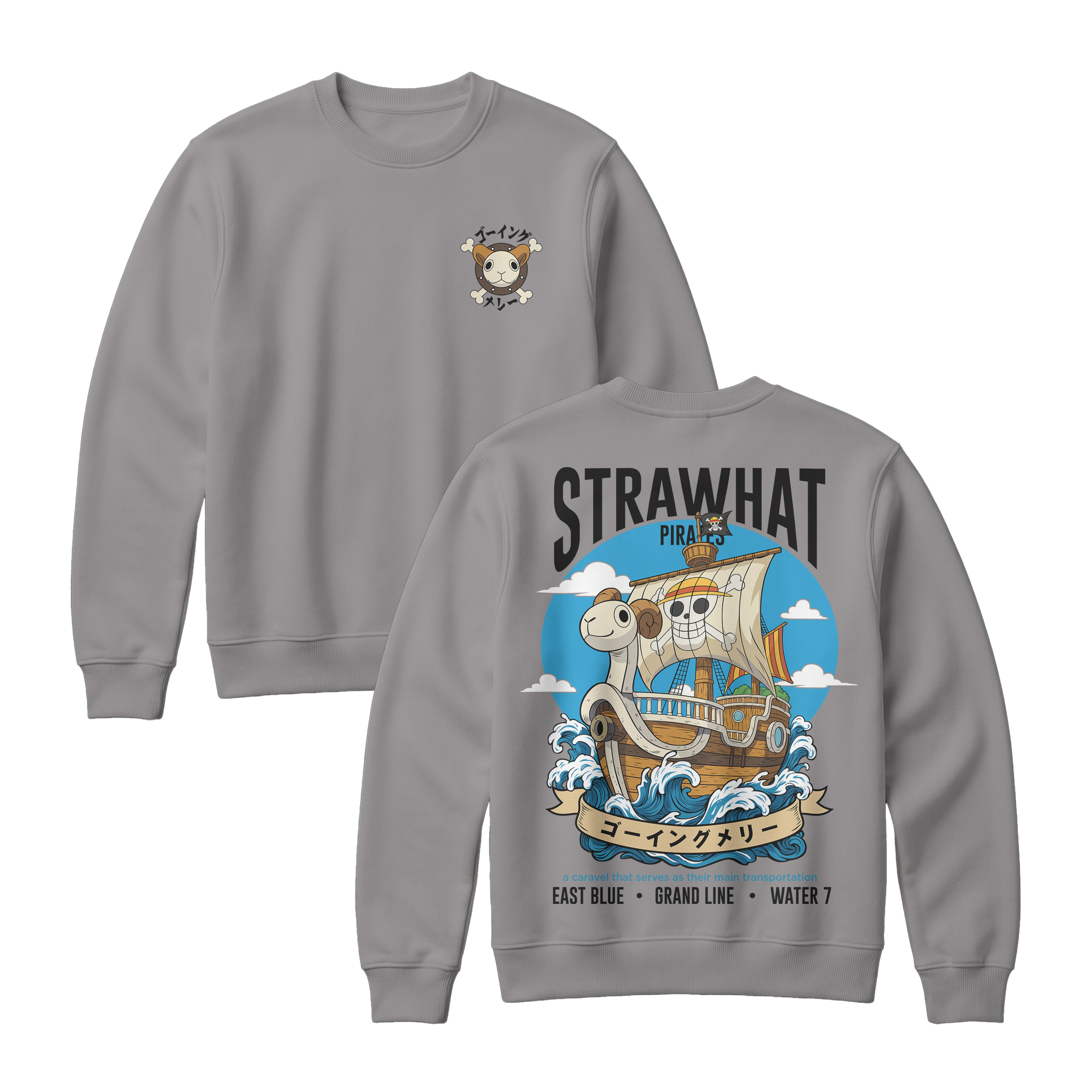Anime One Piece Straw Hat Pirates Thousand Sunny Journey Sweatshirt - RZM017
