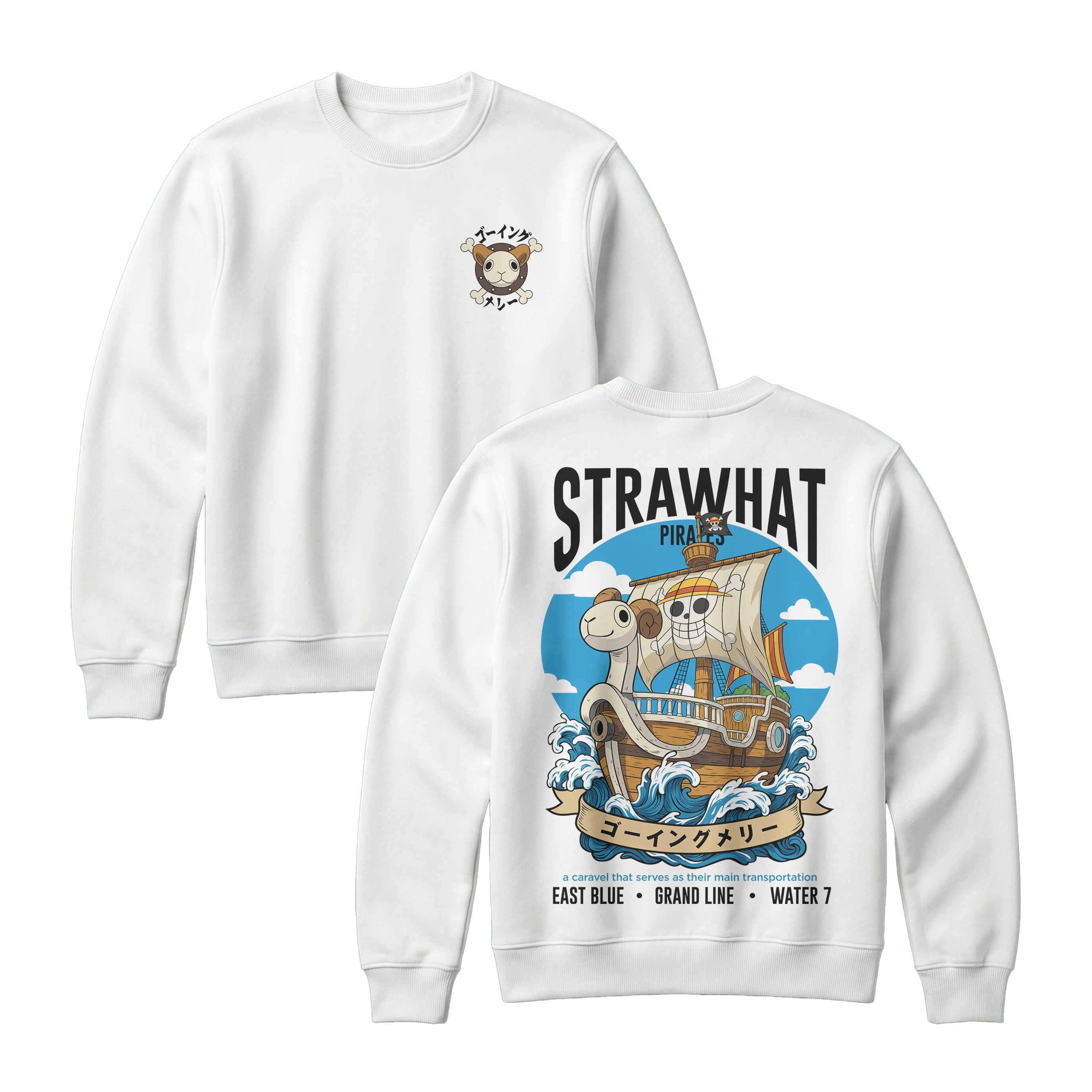 Anime One Piece Straw Hat Pirates Thousand Sunny Journey Sweatshirt - RZM017