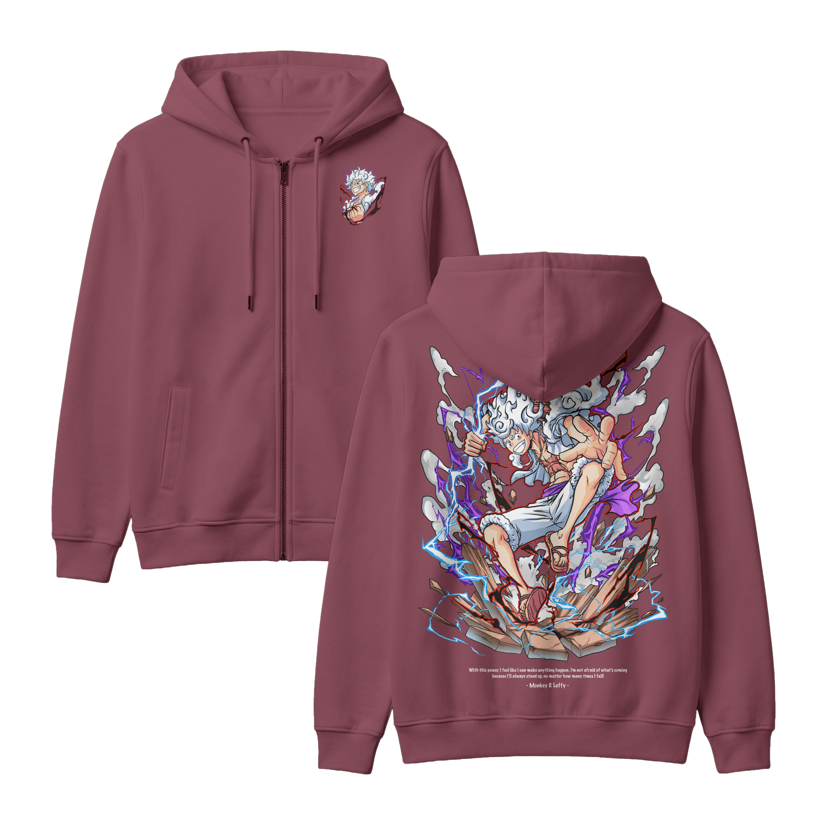 Anime One Piece Monkey D. Luffy Zip-up Hoodie - RZM001