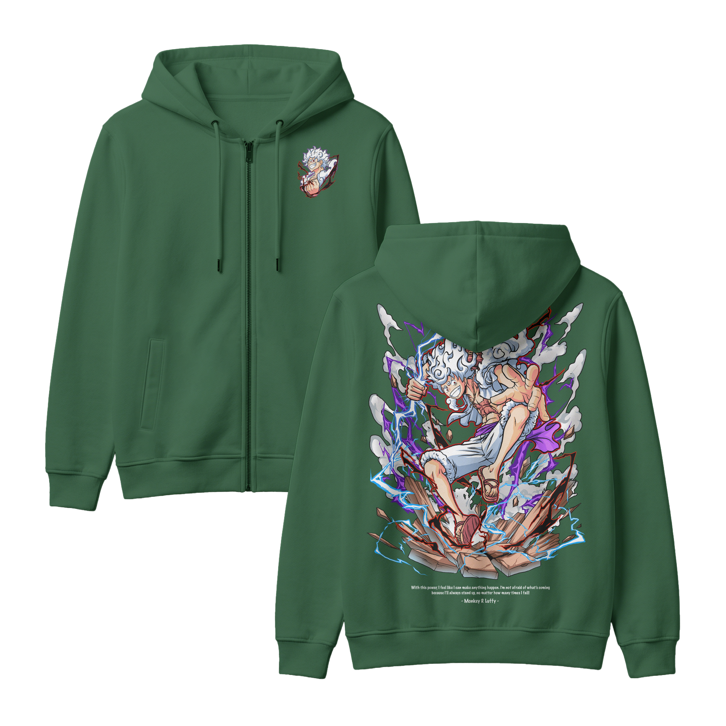 Anime One Piece Monkey D. Luffy Zip-up Hoodie - RZM001