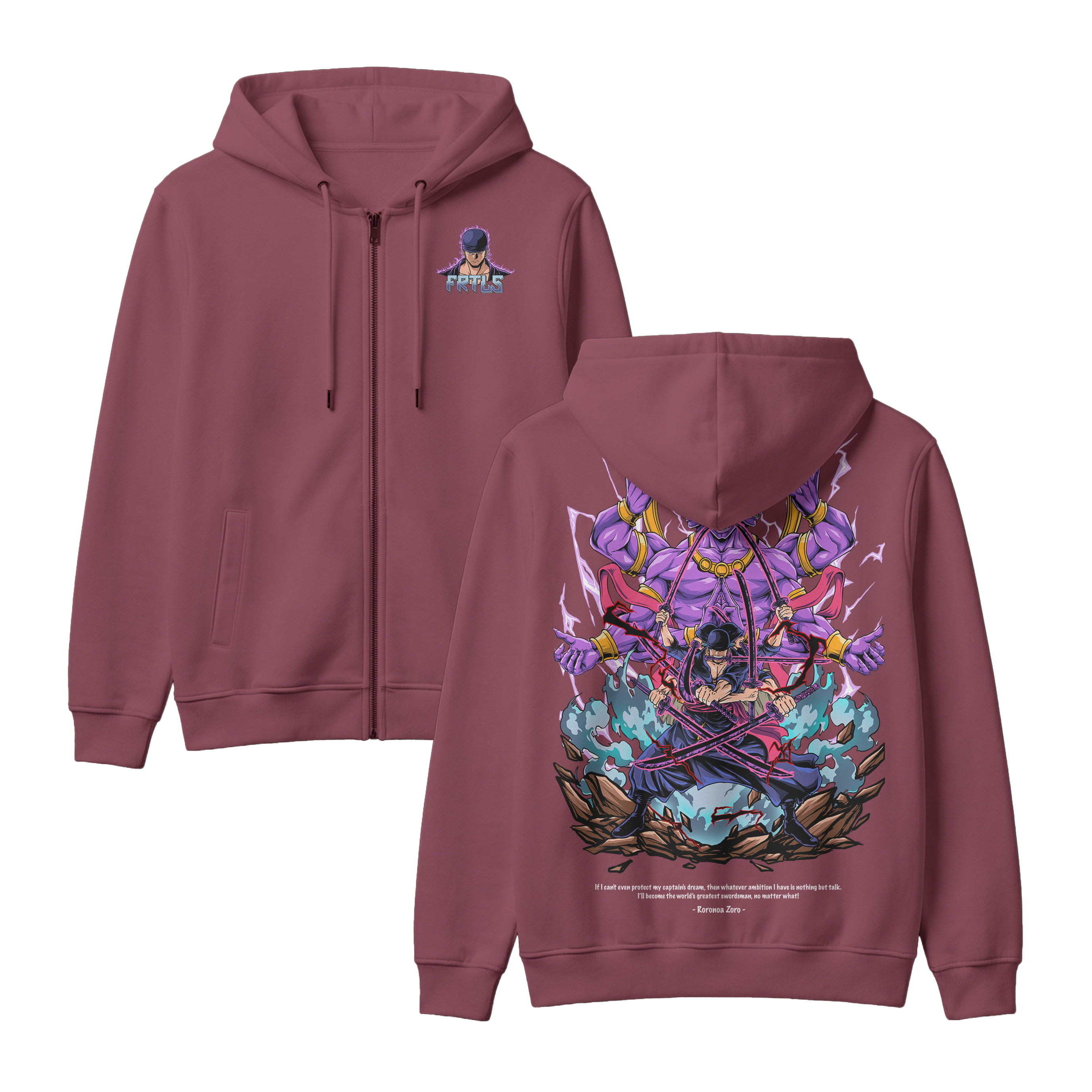 Anime One Piece Roronoa Zoro Zip-up Hoodie - RZM002