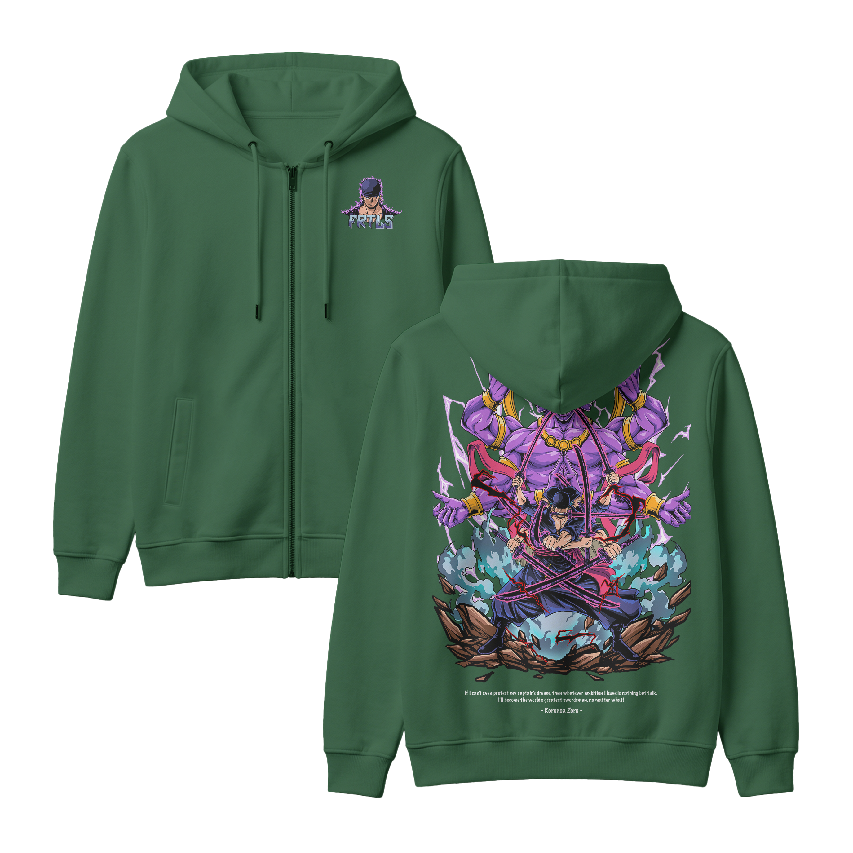 Anime One Piece Roronoa Zoro Zip-up Hoodie - RZM002