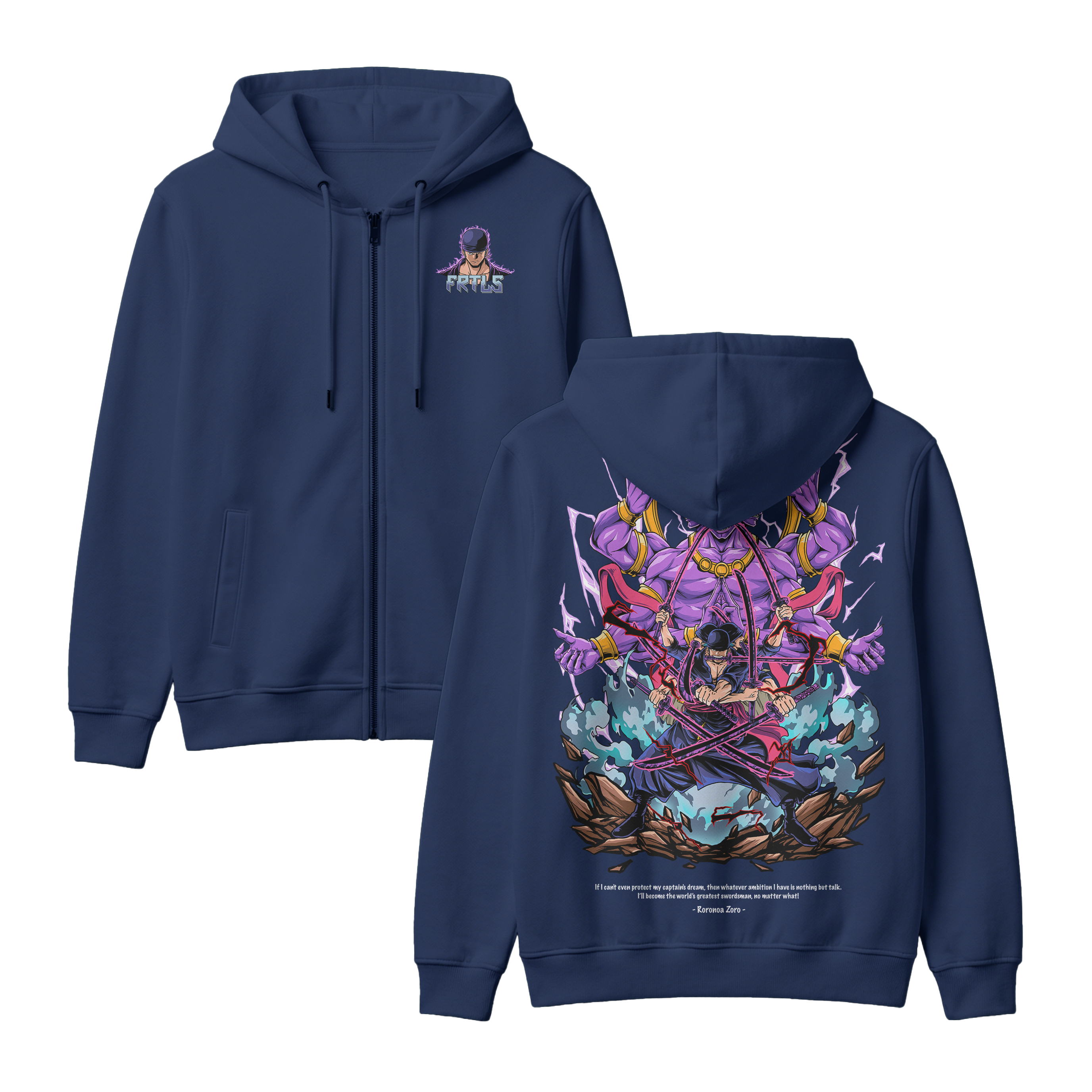 Anime One Piece Roronoa Zoro Zip-up Hoodie - RZM002