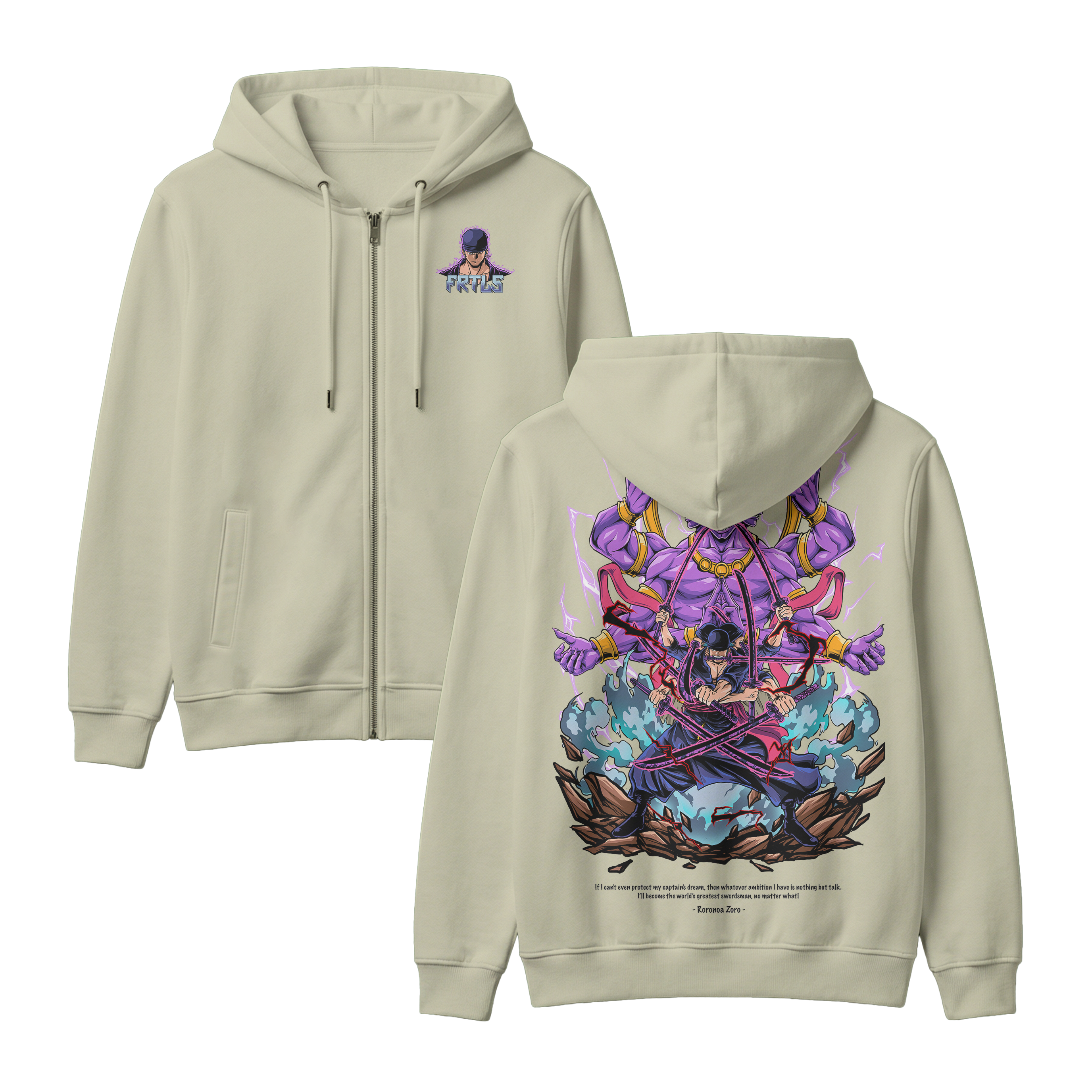 Anime One Piece Roronoa Zoro Zip-up Hoodie - RZM002