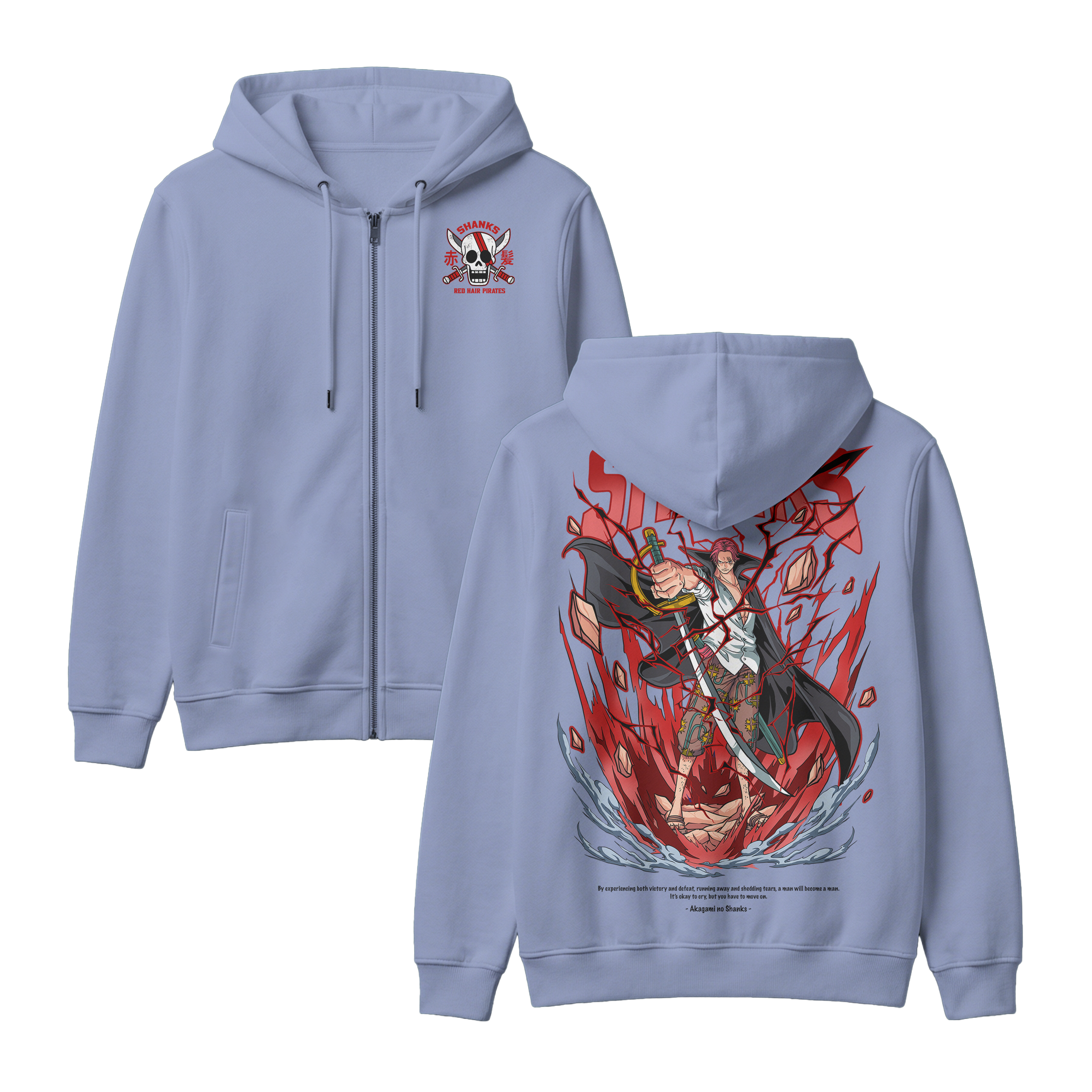 Anime One Piece Akagami no Shanks Zip-up Hoodie - RZM003