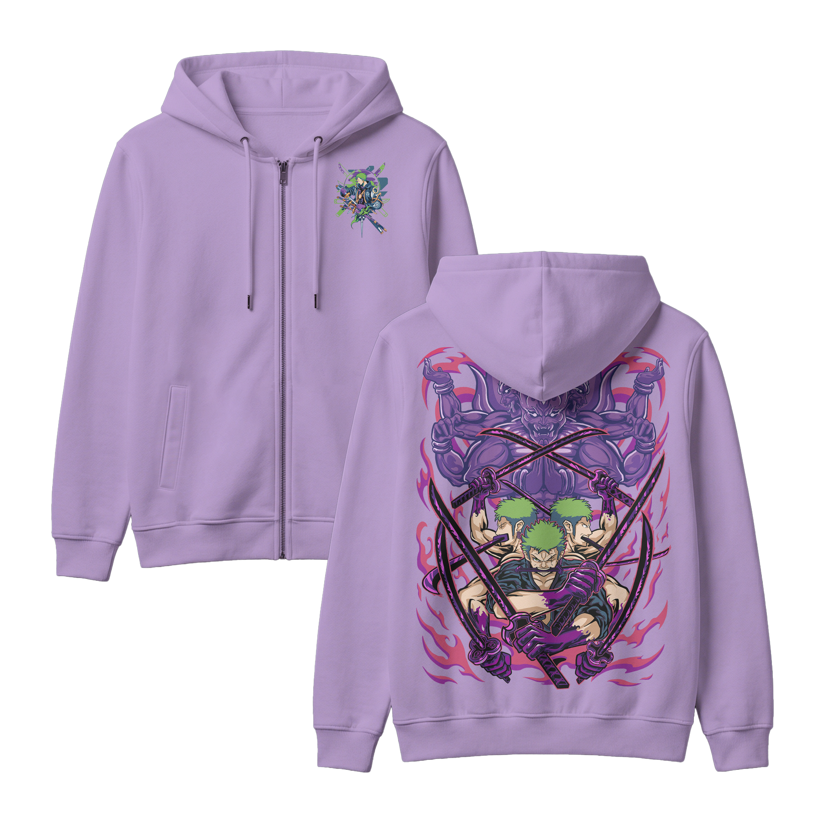 Anime One Piece Roronoa Zoro Zip-up Hoodie - RZM004