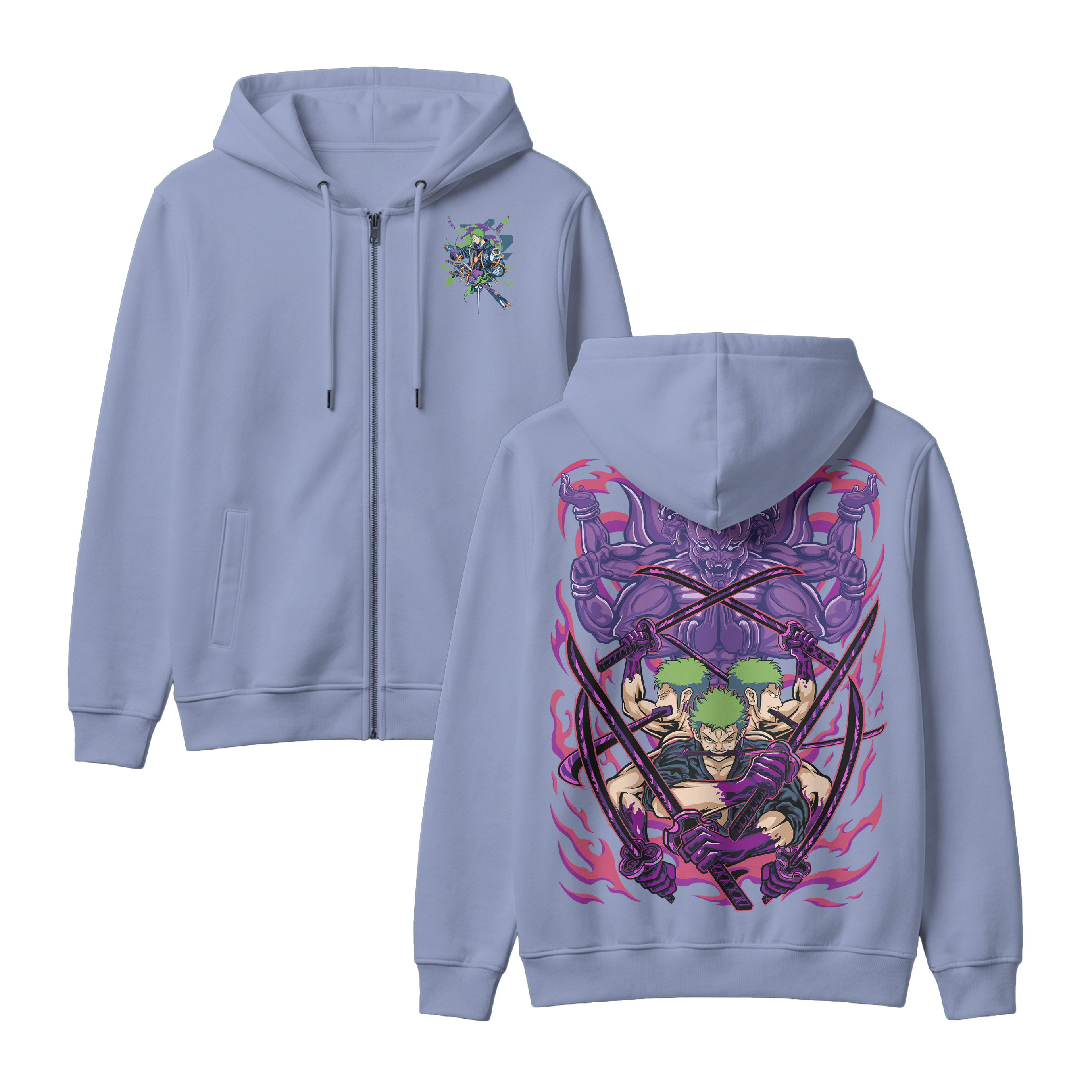 Anime One Piece Roronoa Zoro Zip-up Hoodie - RZM004