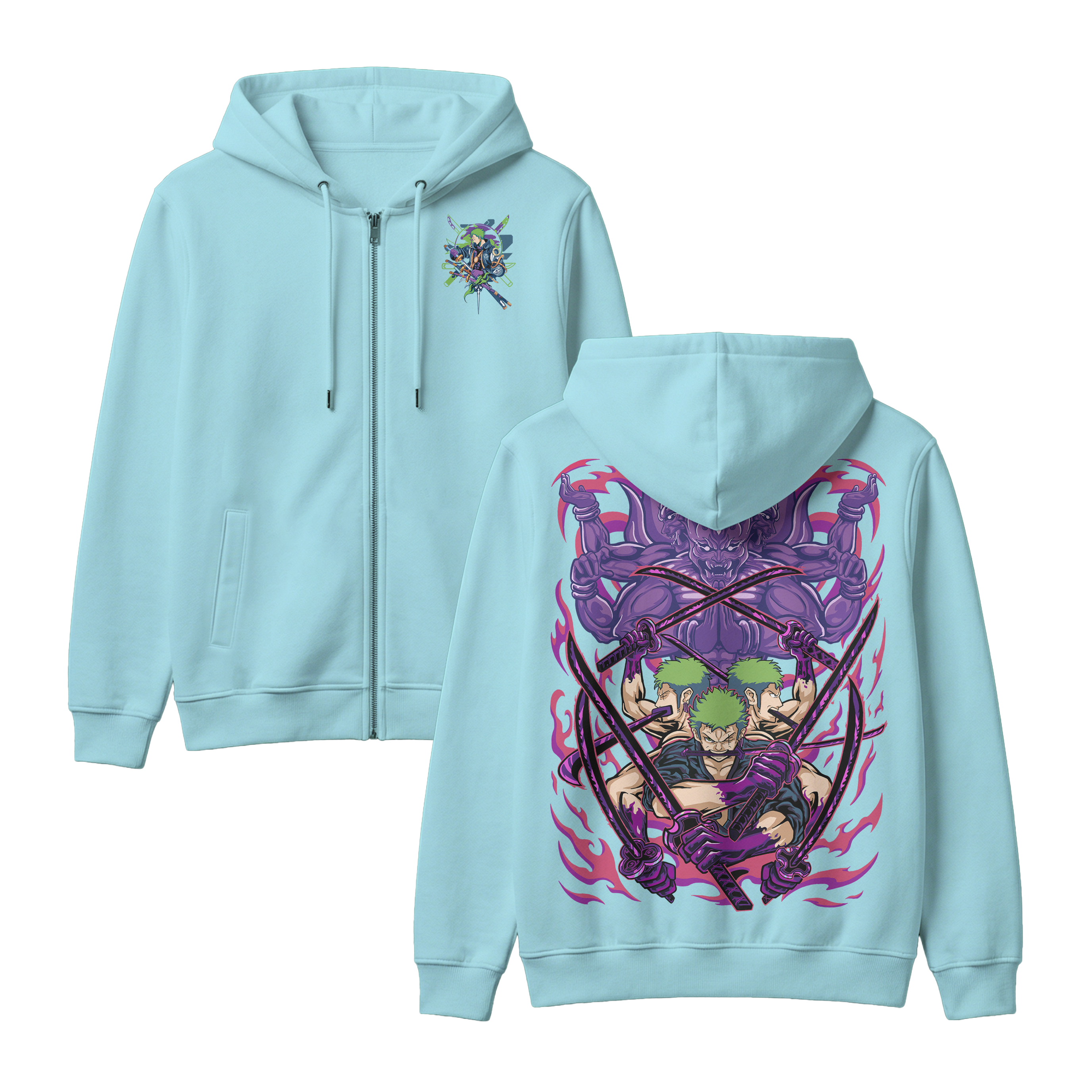 Anime One Piece Roronoa Zoro Zip-up Hoodie - RZM004